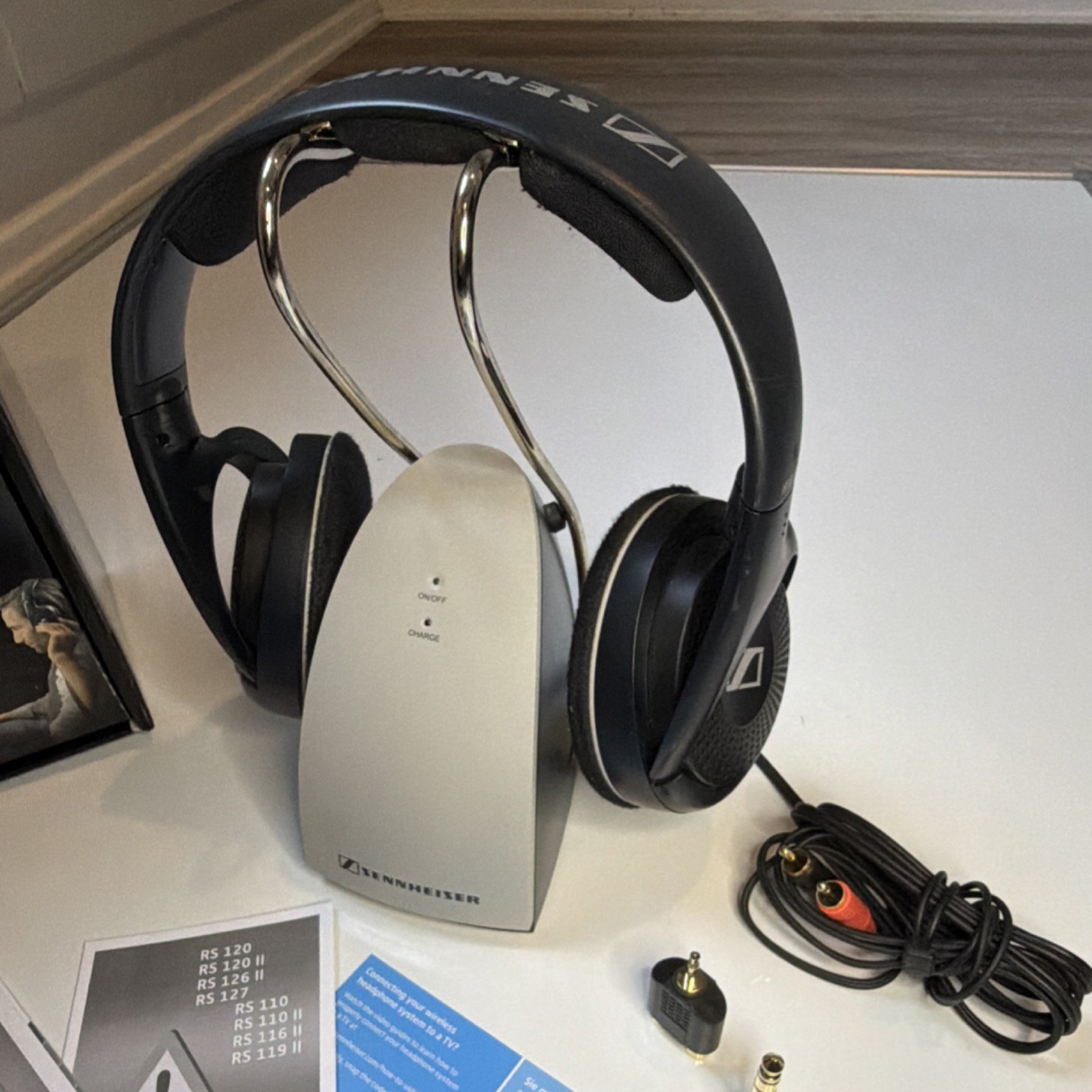 Sennheiser RS120 Wireless Headphones w/ Base Dock Untested Parts/Repair