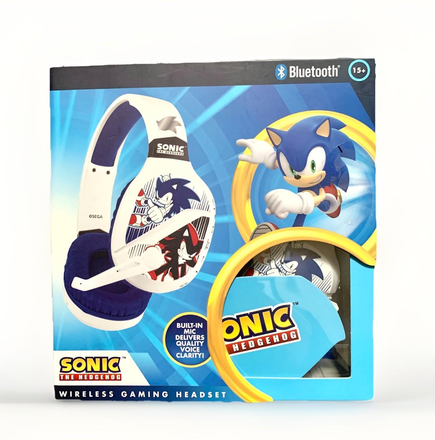 NEW Sonic The Hedgehog Bluetooth Wireless White Gaming Headset w/Built-In Mic