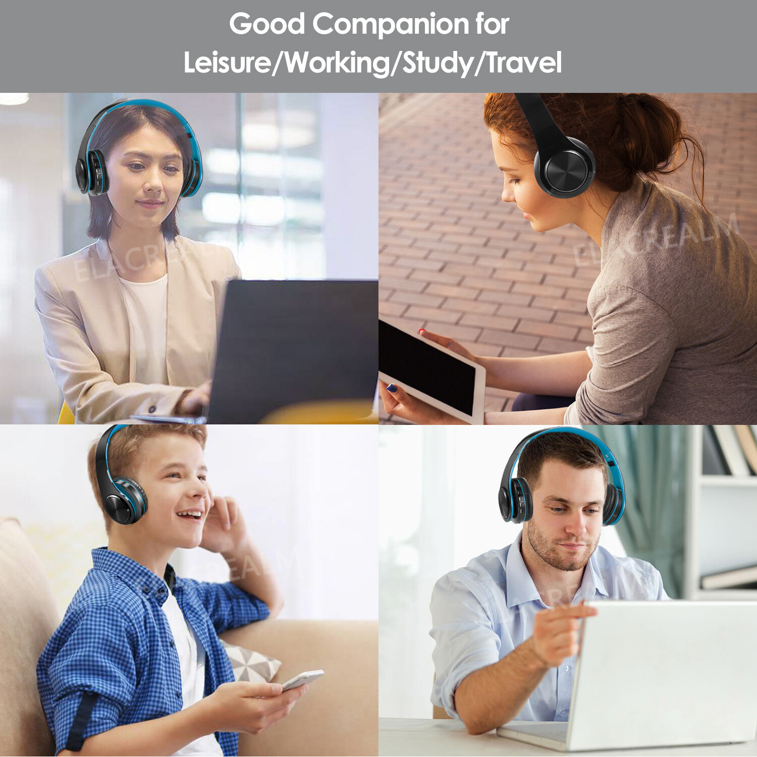 Bluetooth Headphones Over Ear Built-in Mic and Wired Mode for PC/Cell Phones/TV