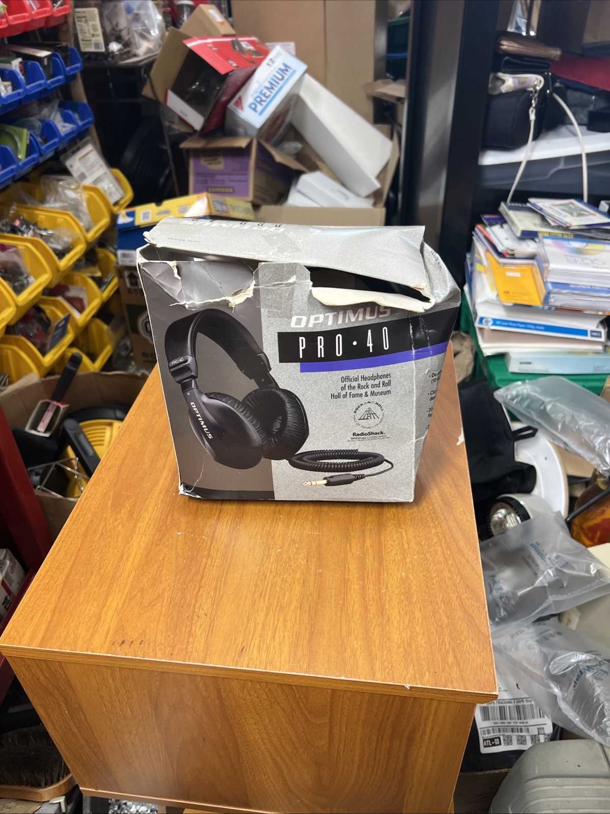 Radio Shack Optimus Pro 40 Headphones Open Box. Untested. Ear Pads Need Replace