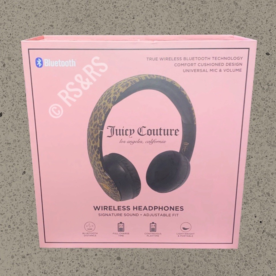 Juicy Couture Wireless Bluetooth Leopard Print Over Ear Headphones ~ NWT