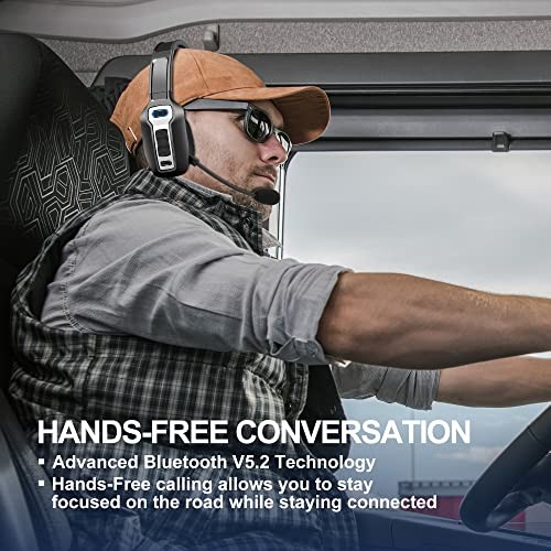 Trucker Bluetooth Headset, V5.2 Wireless Headset with Upgraded Microphone AI