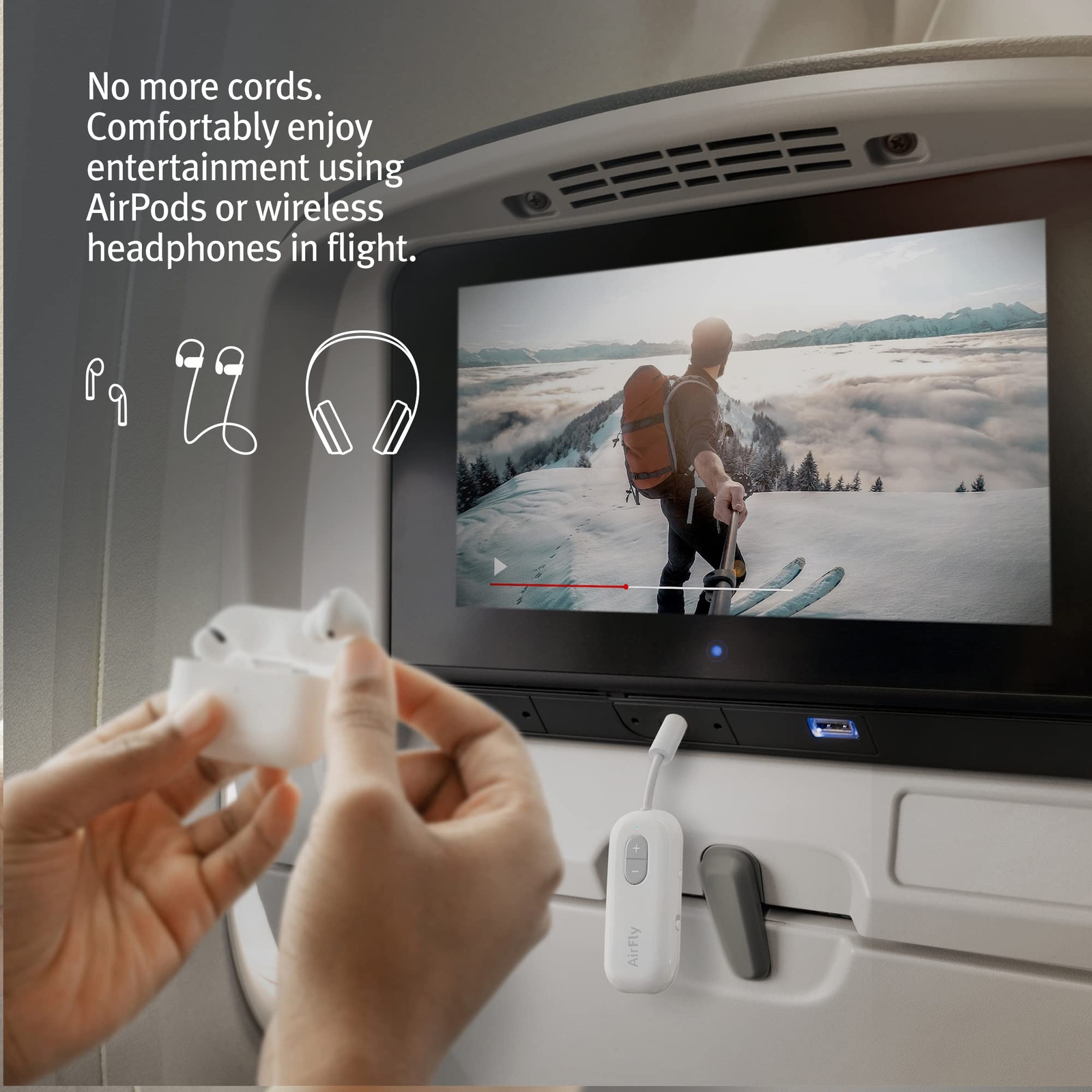 Twelve South AirFly Wireless Audio Adapter for AirPods Earbuds Headphones