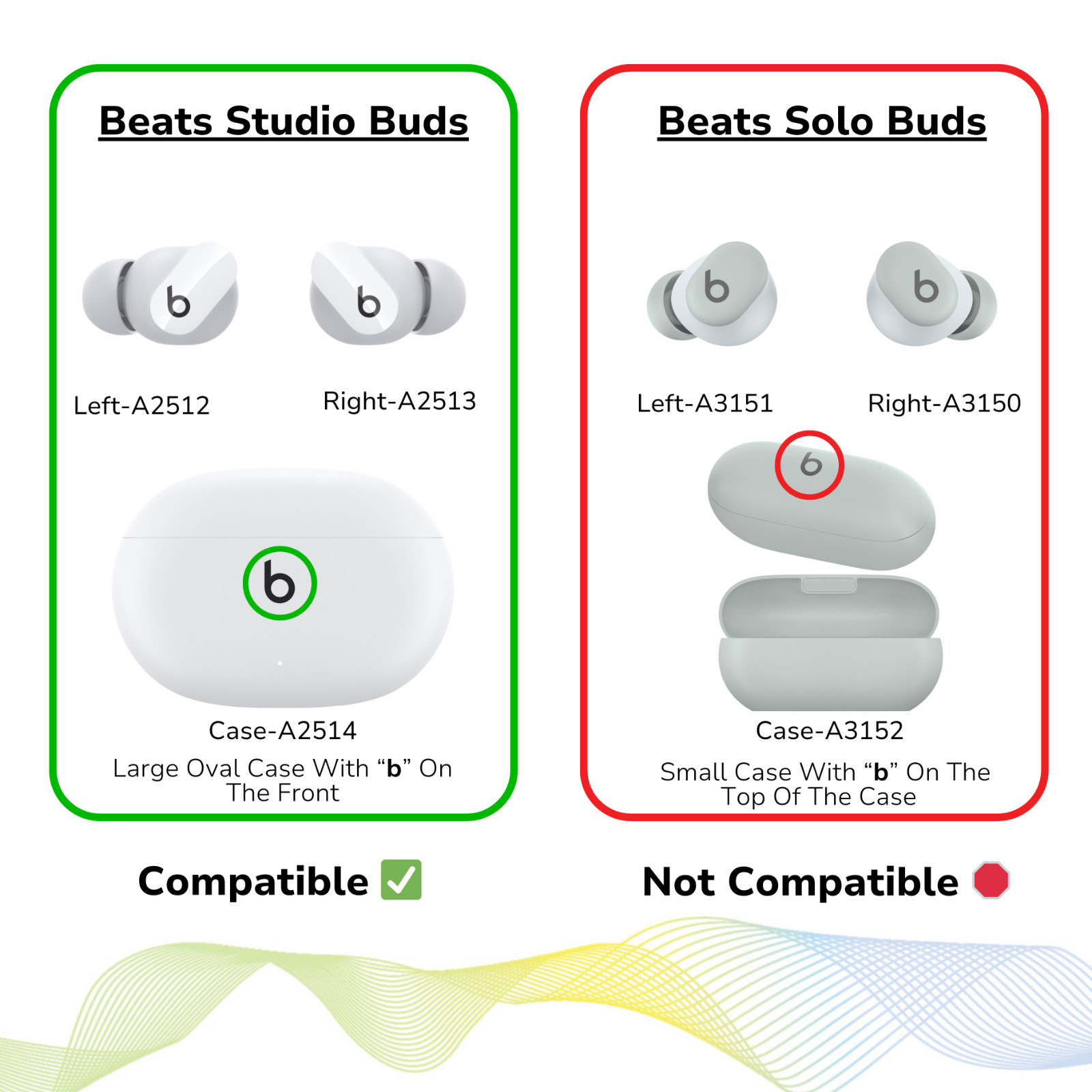 Beats Studio Buds Totally Wireless Earphones Replacement Left Right Side or Case