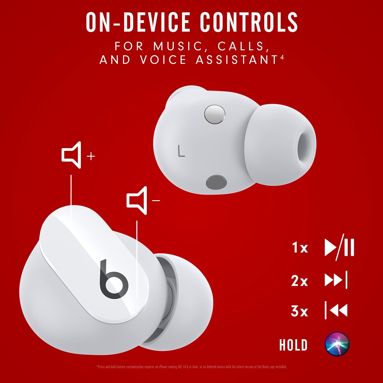 Beats Studio Buds – True Wireless Noise Cancelling Earbuds – One Size, White