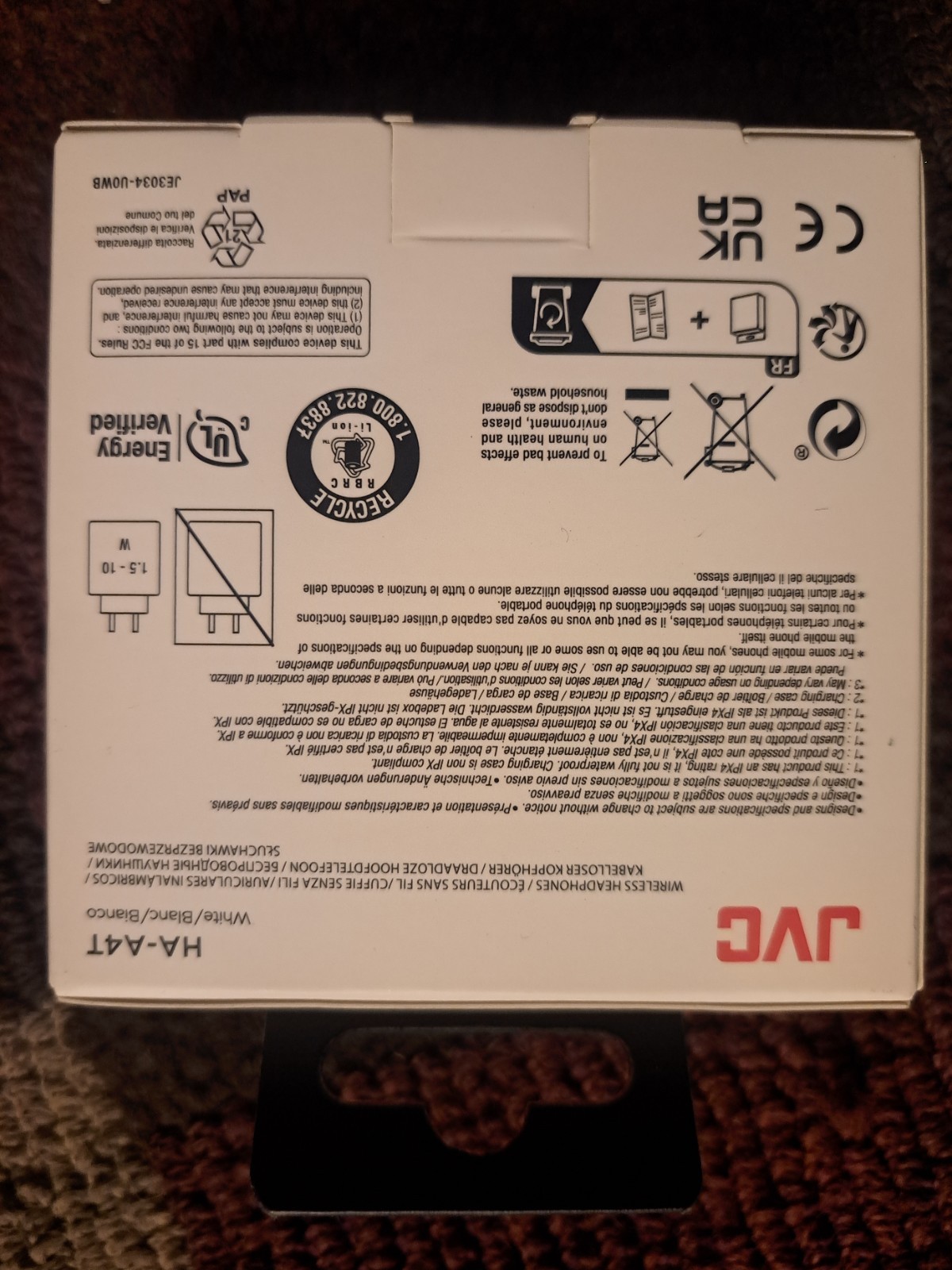JVC HA-A4T True Wireless Bluetooth In-Ear Earbuds w/ Built-In Mic, White