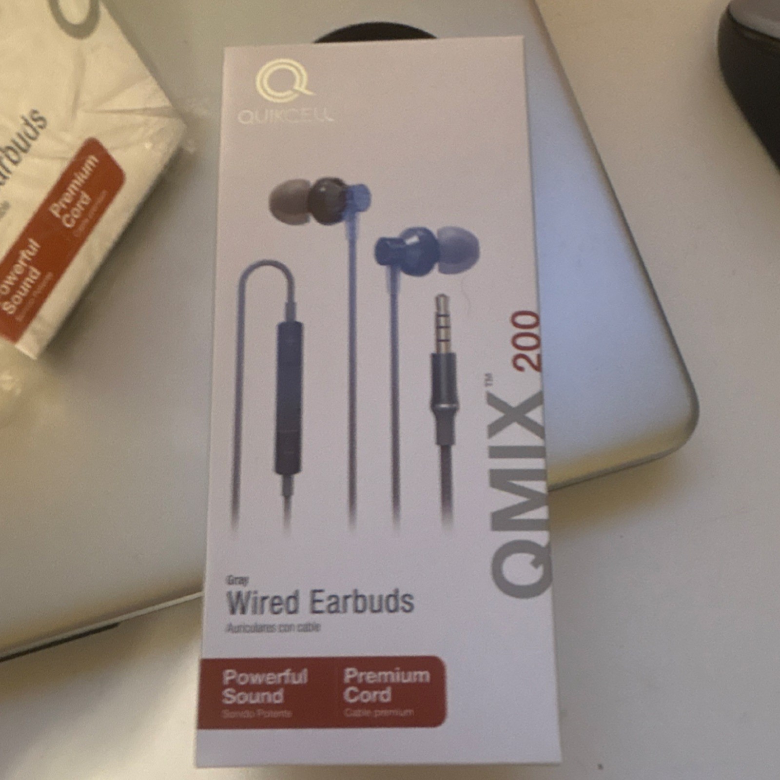 Quikcell QMIX 200 Wired Earbuds Gray 3.5mm Jack Built-in Microphone Braided