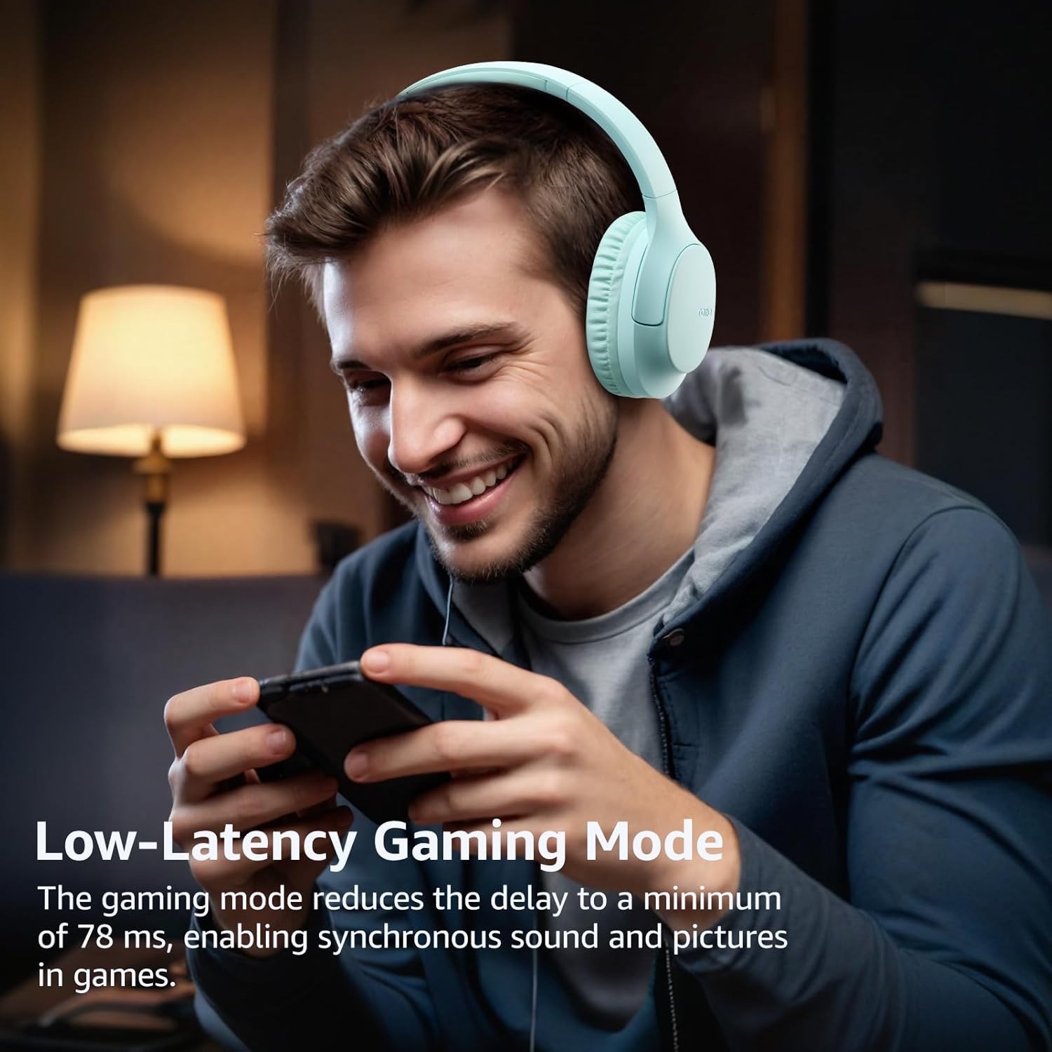 TOZO HA1 Bluetooth 5.4 Over Ear Headphones, 70H Playtime With Mic, Foldable Wire