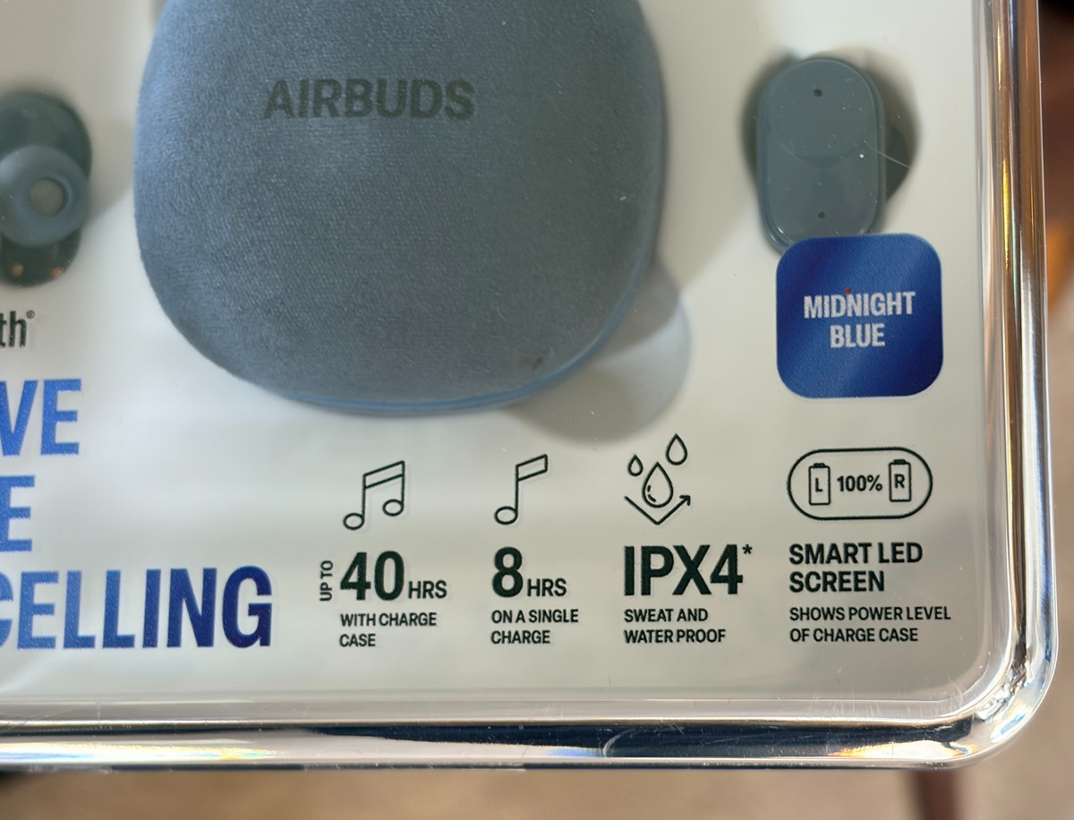 AIR SUEDE – Airbuds, True Wireless Earbuds, ANC 20hrs Playback Headphones w Case