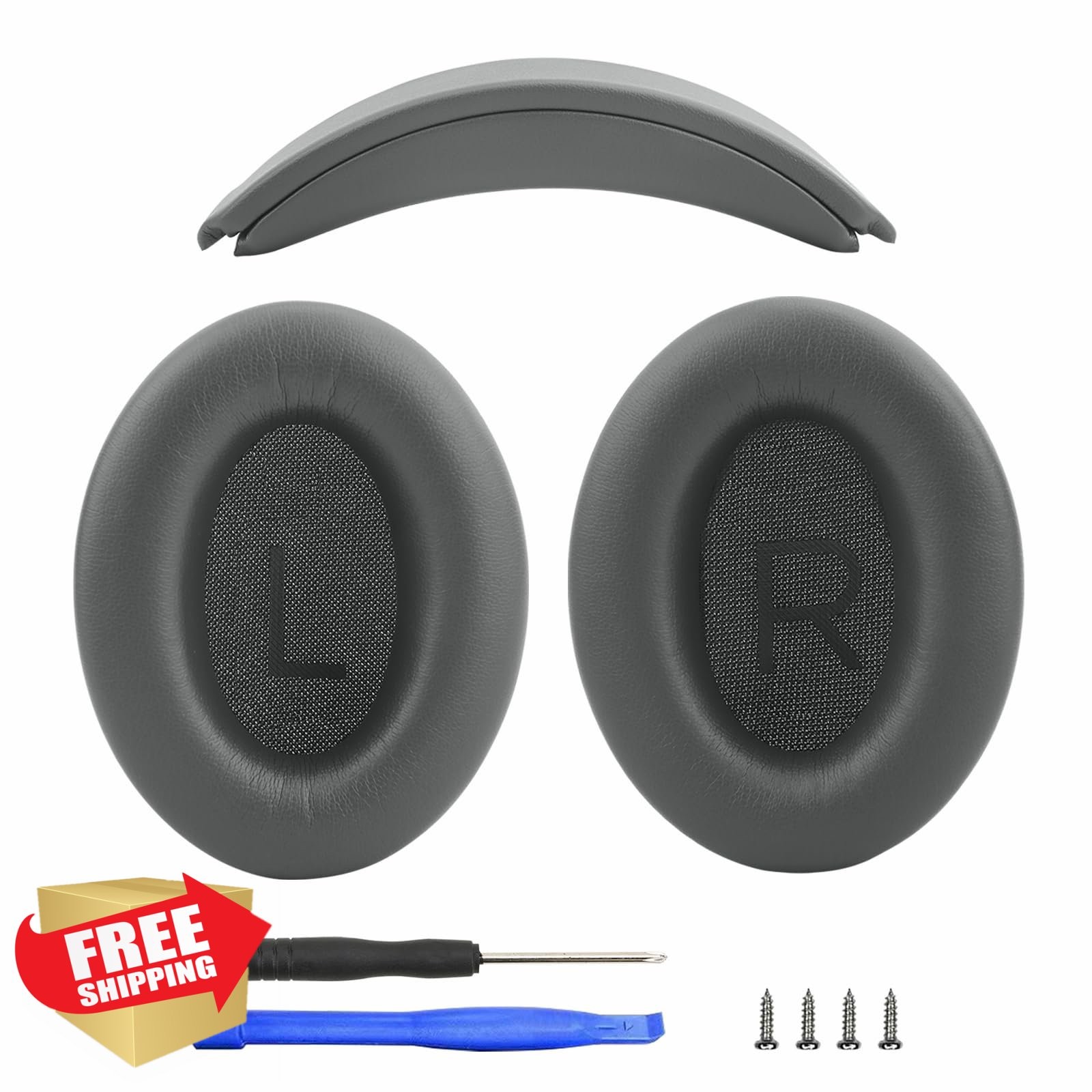 Bose QC35 QC45 Ear Pad Headband Kit Dark Gray Memory Foam Noise Isolation