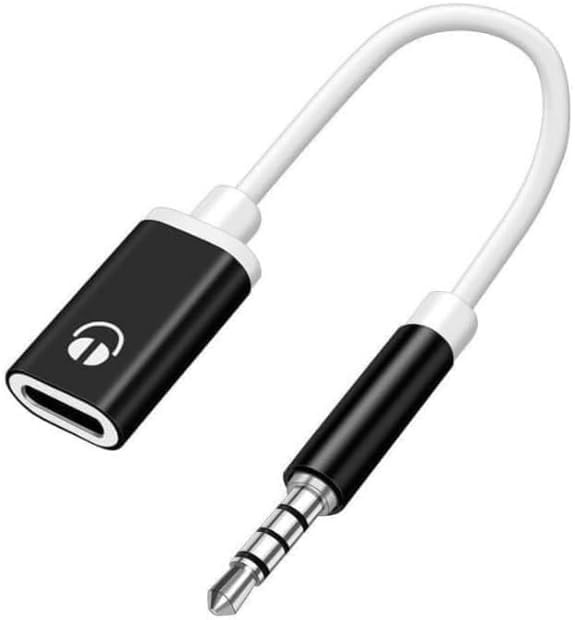 Black Headphone Jack Adapter, 3.5mm Male to TypeC Female Audio Cable Cord, USB C