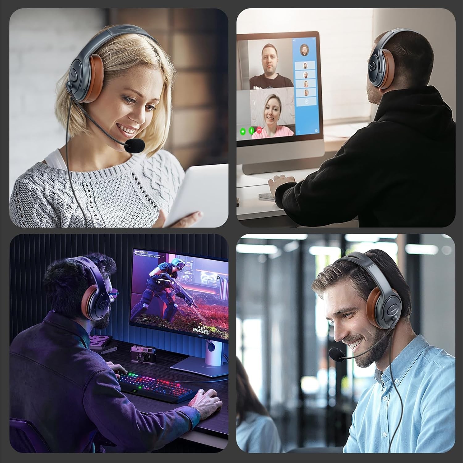 In-Line Control USB-C Headphones for Calls & Dictation