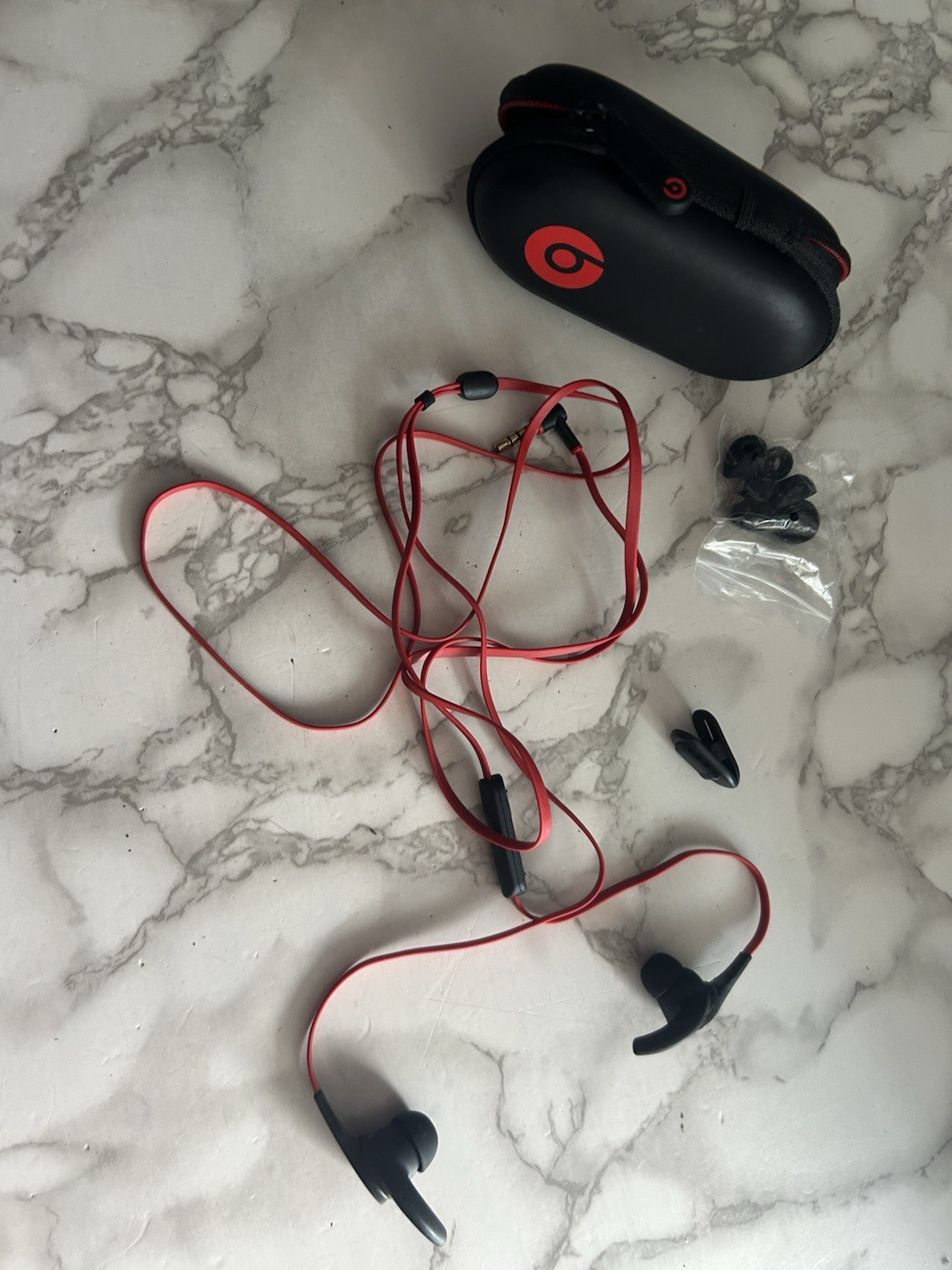 Beats By Dr. Dre Wired Monster Earbuds Red Black With Case, Tested & Working