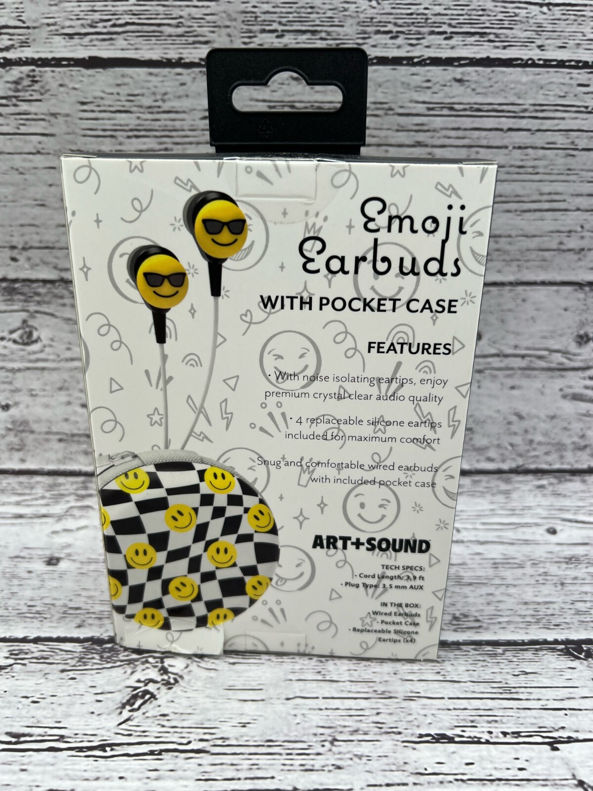 Art+Sound Headphone Earbud Lot Squishy Daisy Headphones Emoji Earbuds with Case