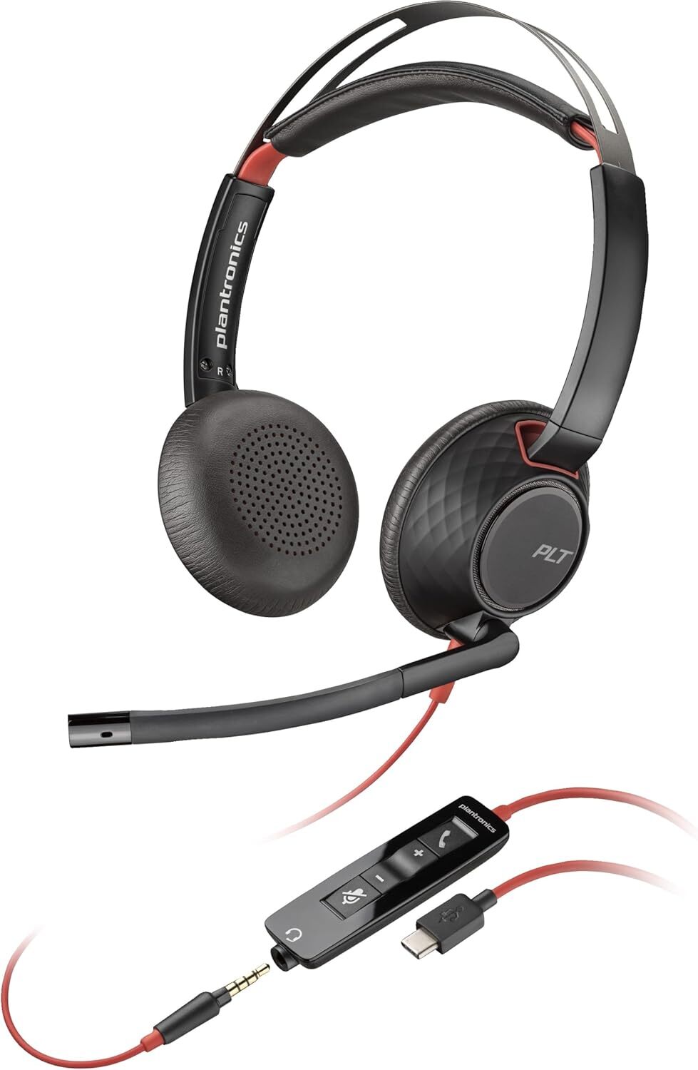 Poly Blackwire 5220 Stereo USB-C Headset+ 3.5mm Plug /USB C/A Adapter HP 8X231A6