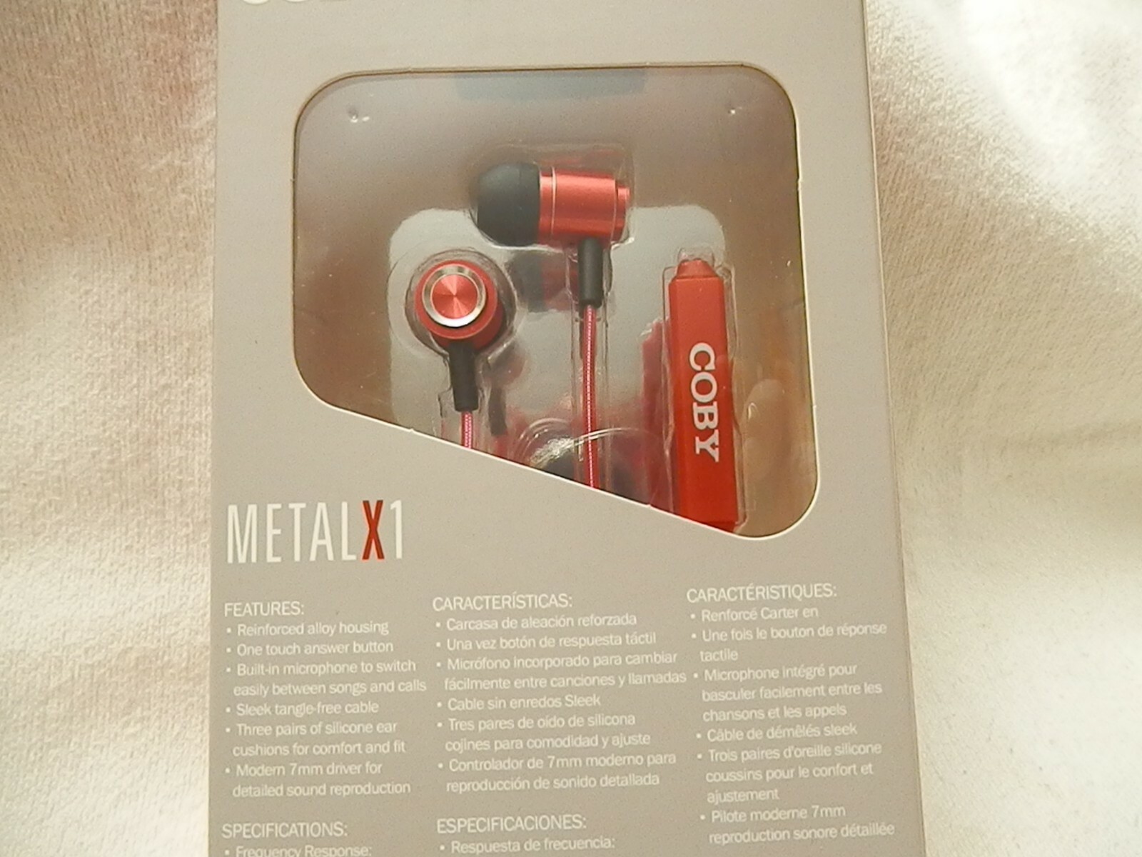 COBY Metal X1 CVE-201-Coby Tangle Free Stereo Earbuds With Mic Assorted Colors