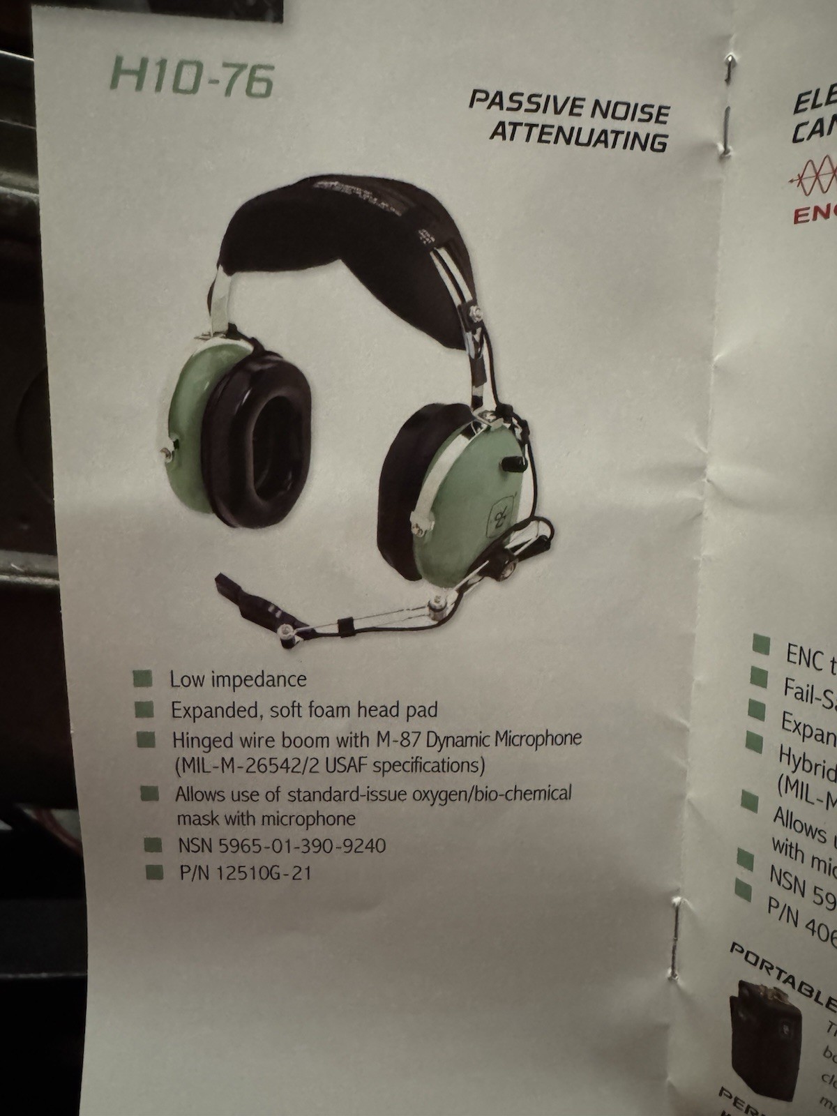 David Clark Military Aviation Headset Microphone H10-76 In Great Condition