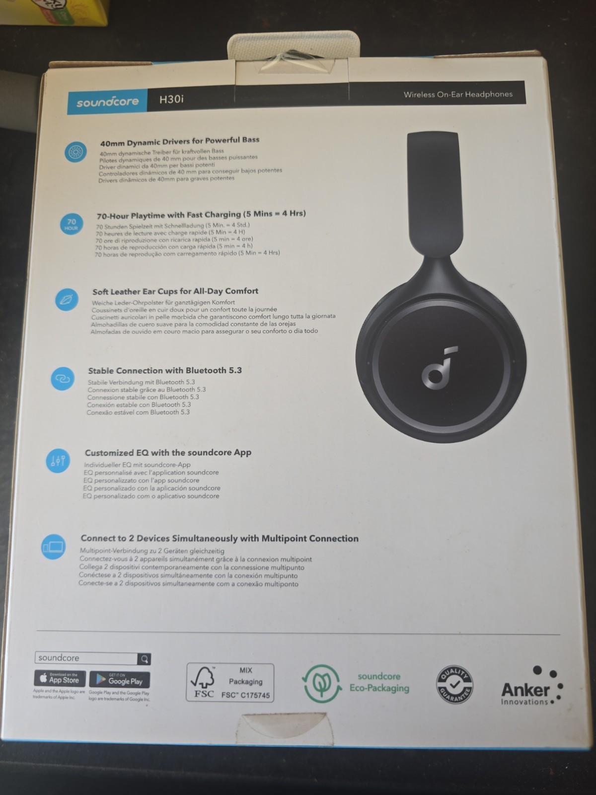 ?? Soundcore H30i Pure Bass & Wireless On-Ear Headphones 70H Play