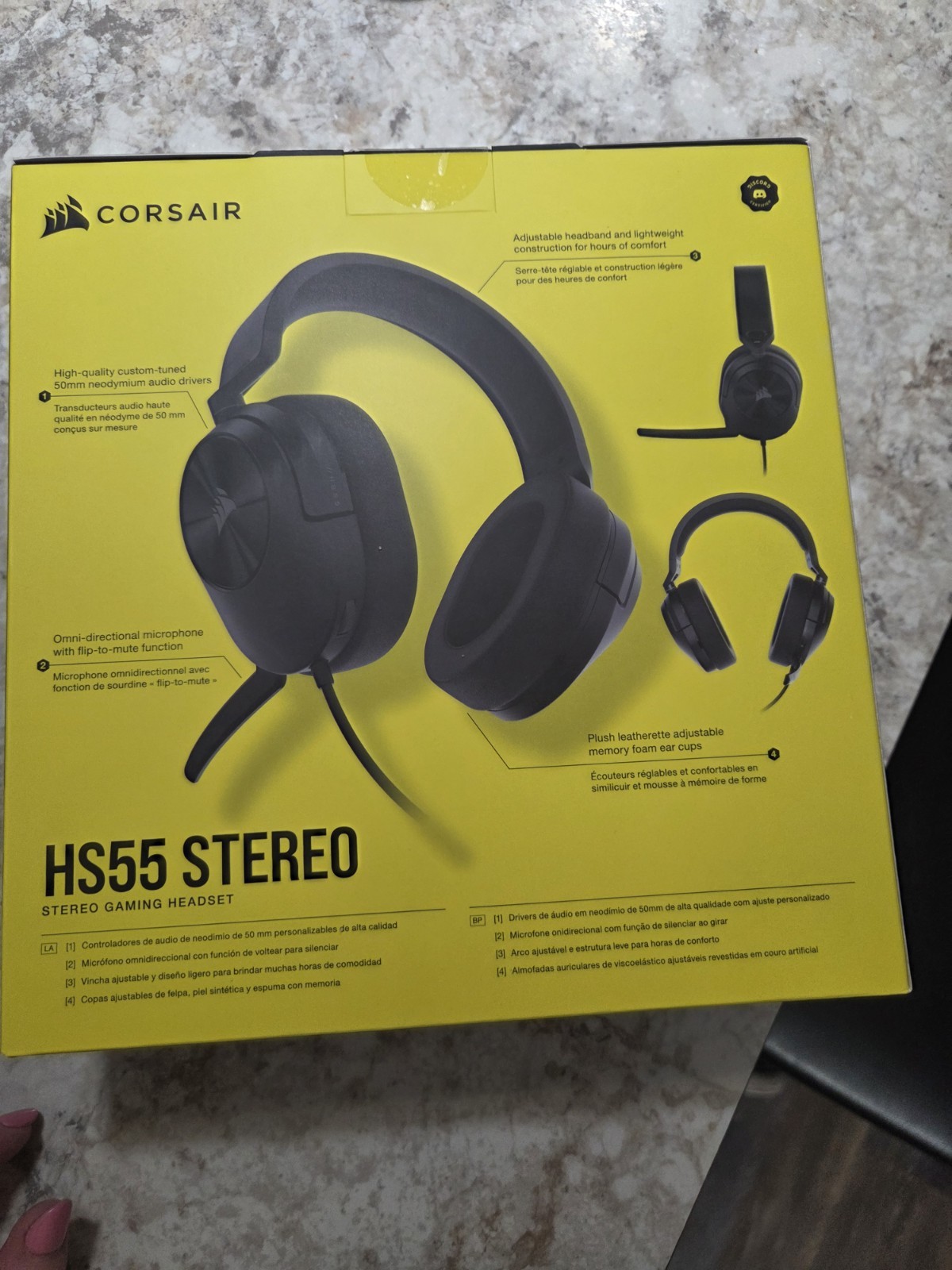 NEW CORSAIR HS55 CA-9011260-NA Corsair STEREO Wired Gaming Headset – Carbon
