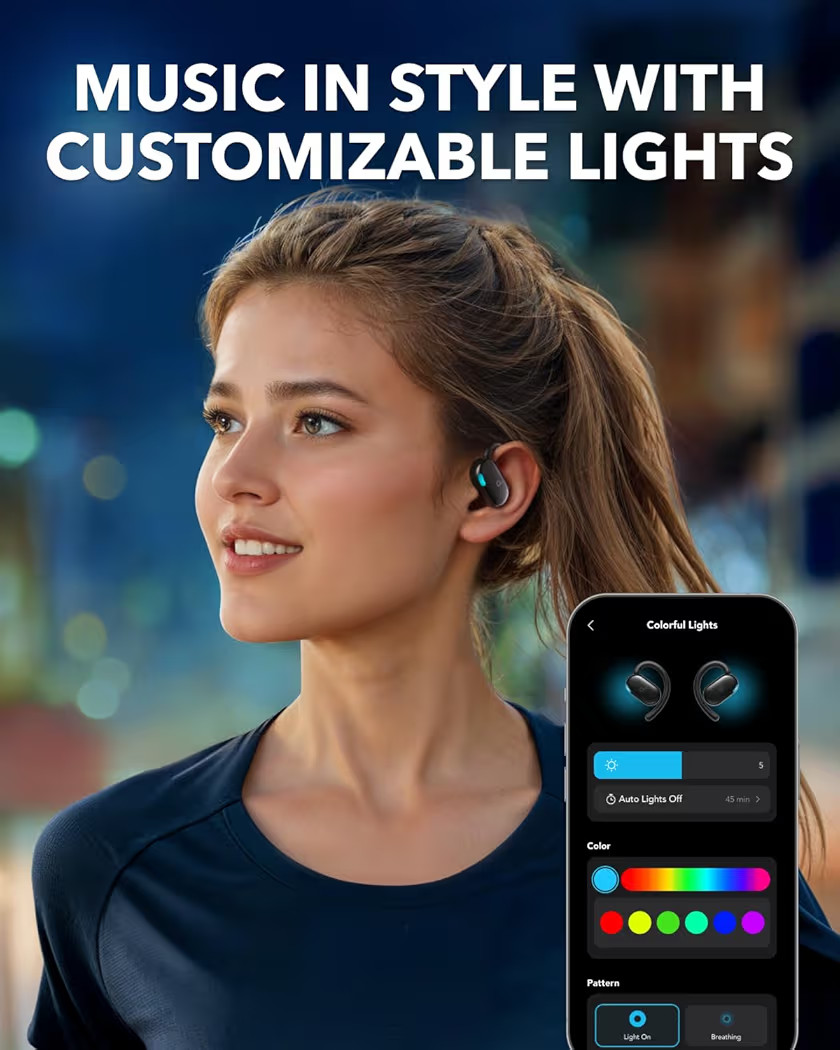 Soundcore V20i by Anker Open-Ear Headphones, Adjustable Ear Hooks, Ultra-Comfort