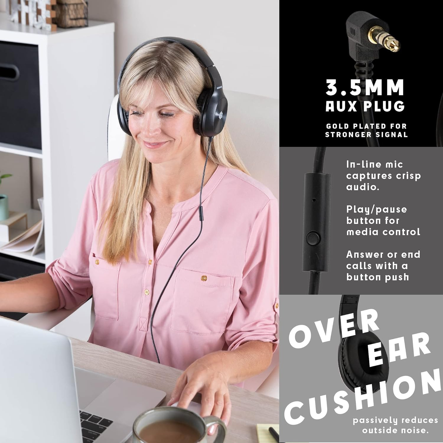 Bulk Kids Headphones for School with Microphones – 5-Pack On-Ear 3.5Mm Wired Hea
