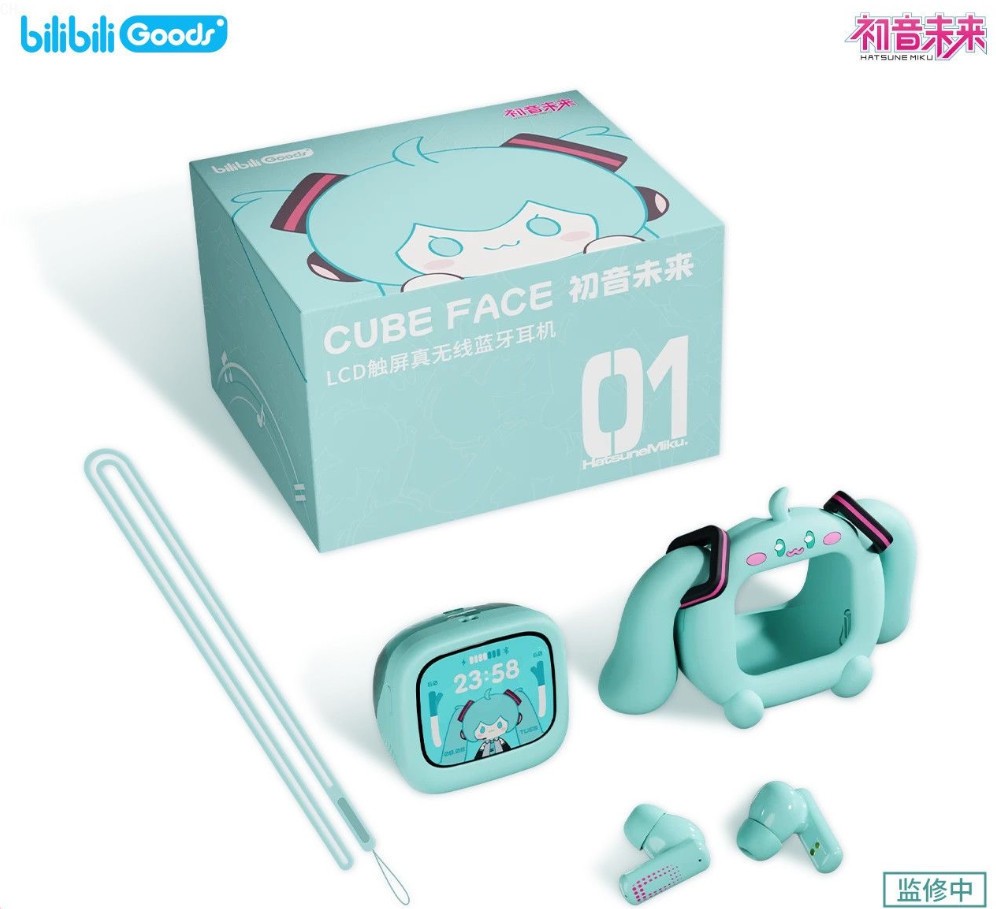 Anime Miku LCD Bluetooth Headphones Touch Screen Android Hatsune Earbuds