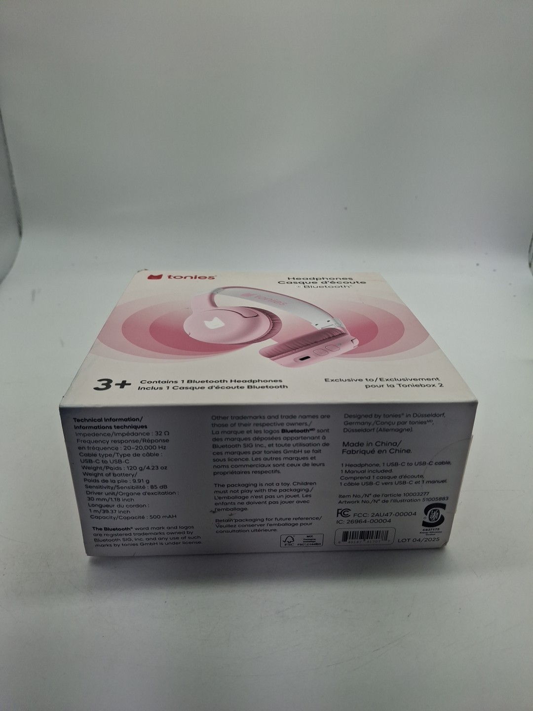 Bluetooth Headphones for Tonies Cloud Pink Brand New
