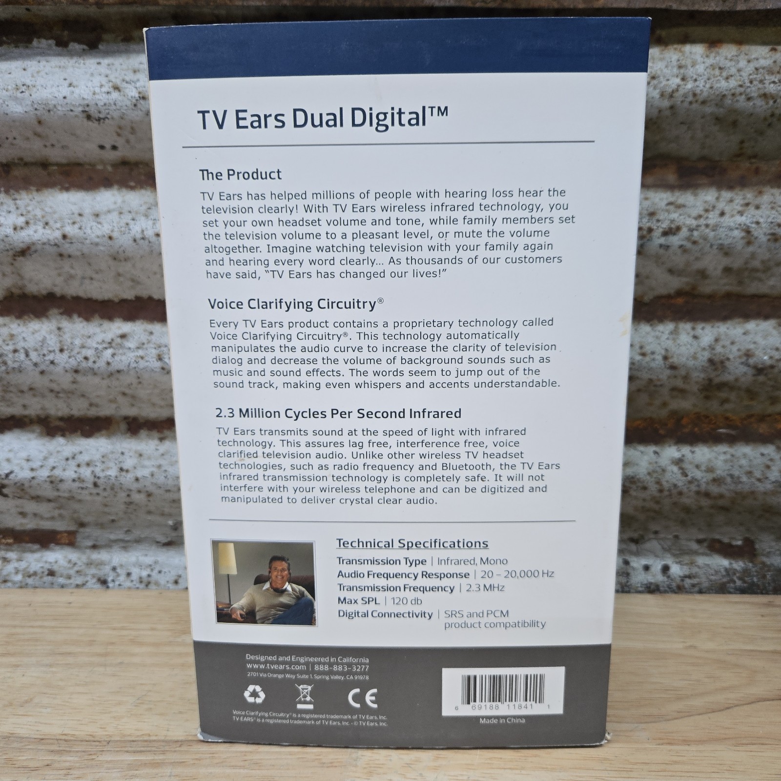 TV Ears 11841 Wireless 5.0 Dual Digital Voice Clarifying Headphones System