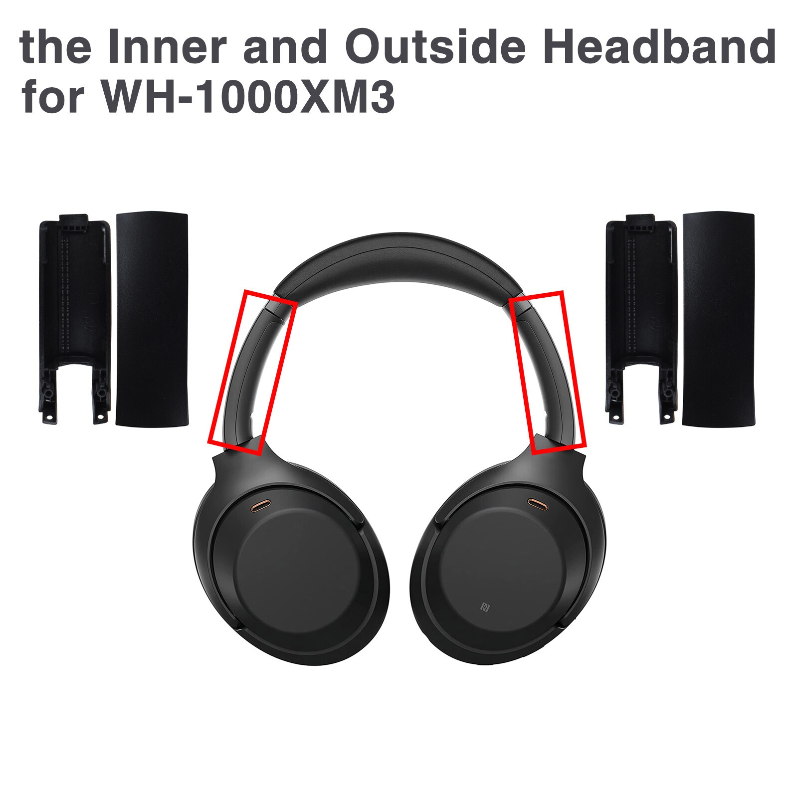 WH-1000XM3 Side Cover Slider Parts Kit Loop Headband Replace for Sony Headphones