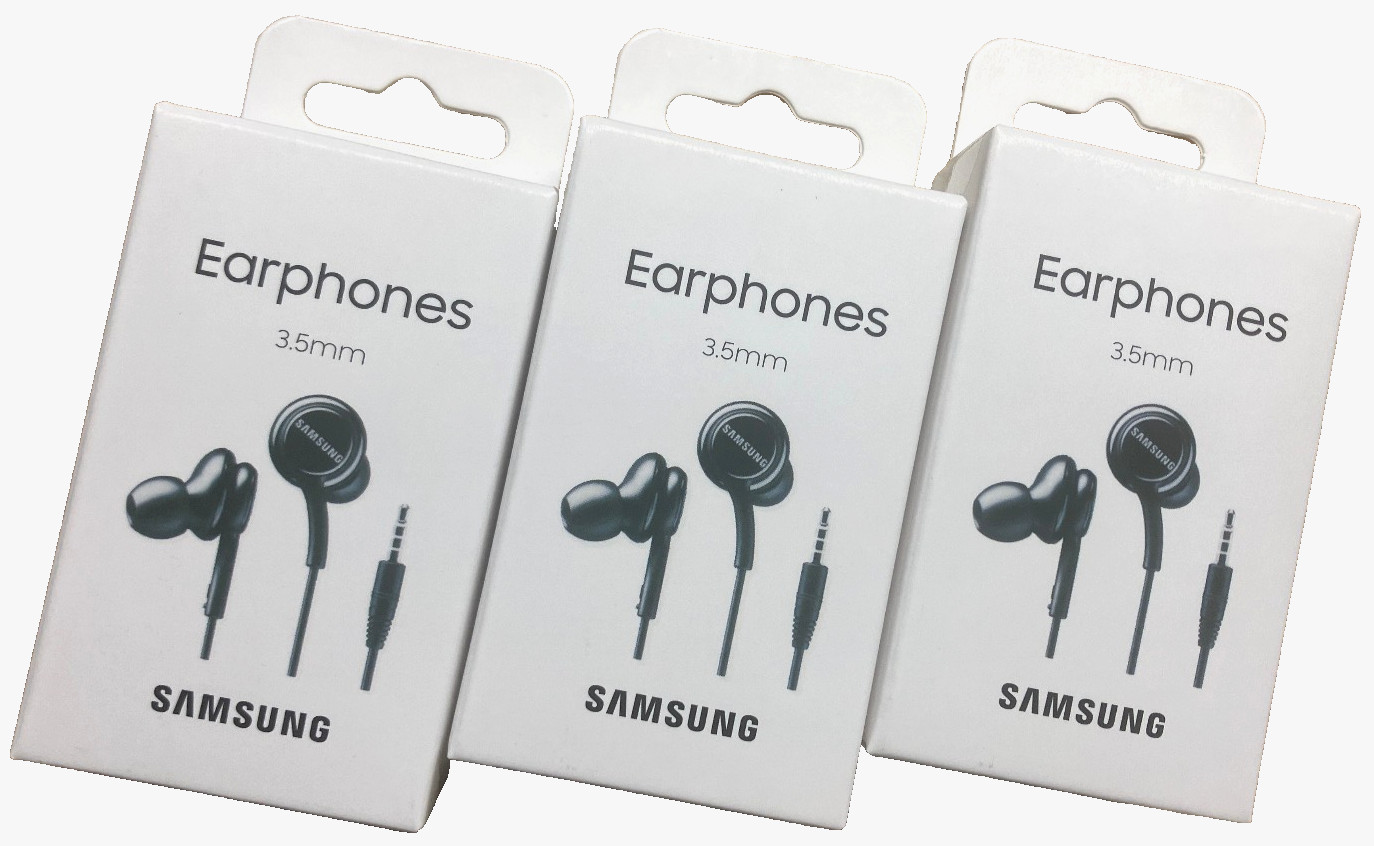 (Bulk Lot of 3pcs) Samsung 3.5mm Headphone Plug Earphones – Black