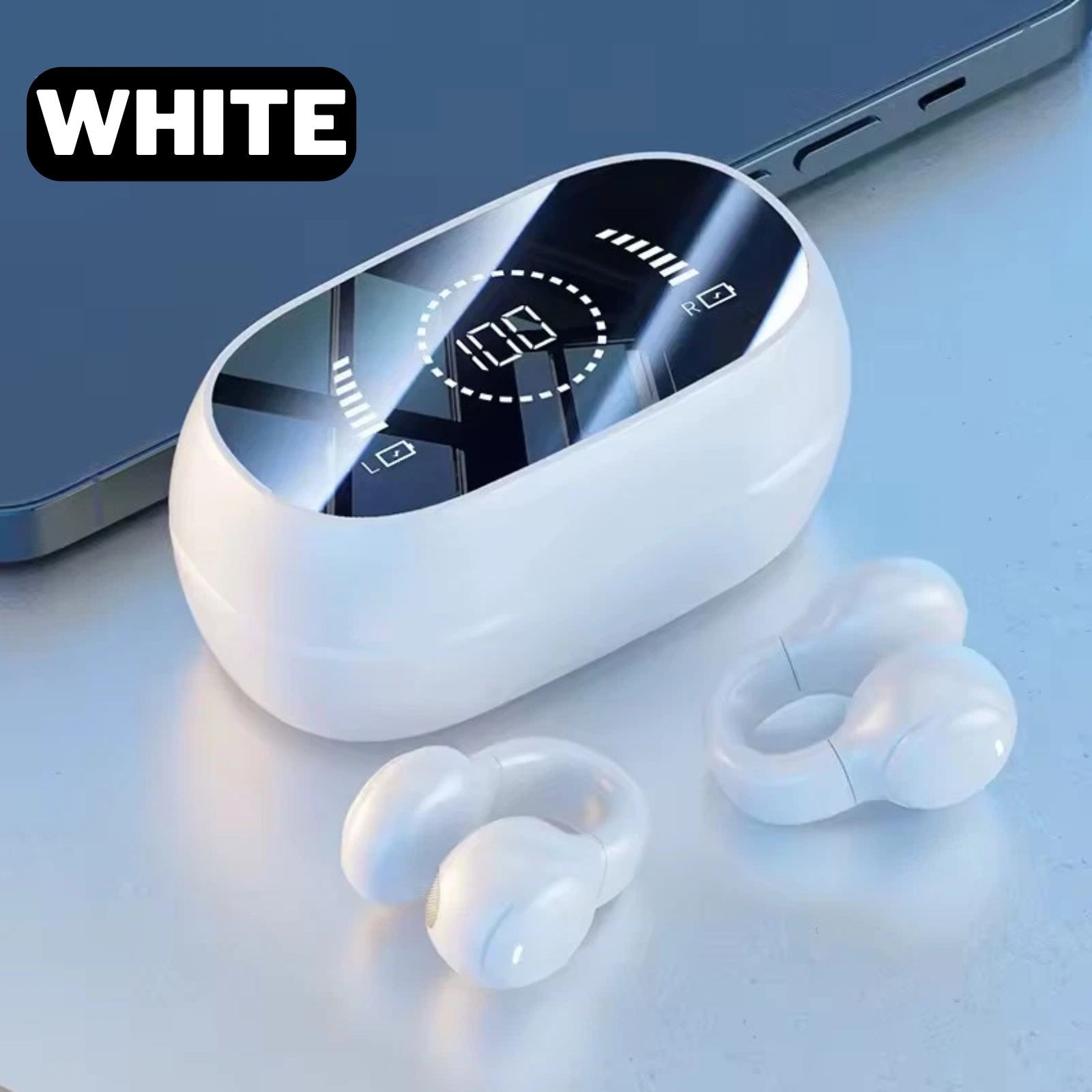 M47 Wireless Earbuds Ear Clips Bluetooth Sport Buds With Charging Case New