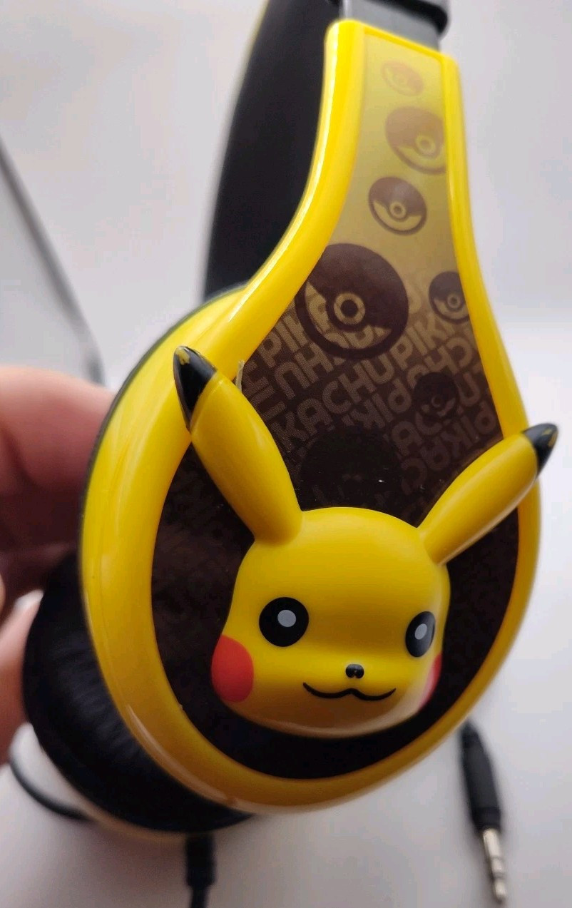 2018 Pokemon Pikachu Kids Wired Headphones Volume Control PK-140 Tested Works