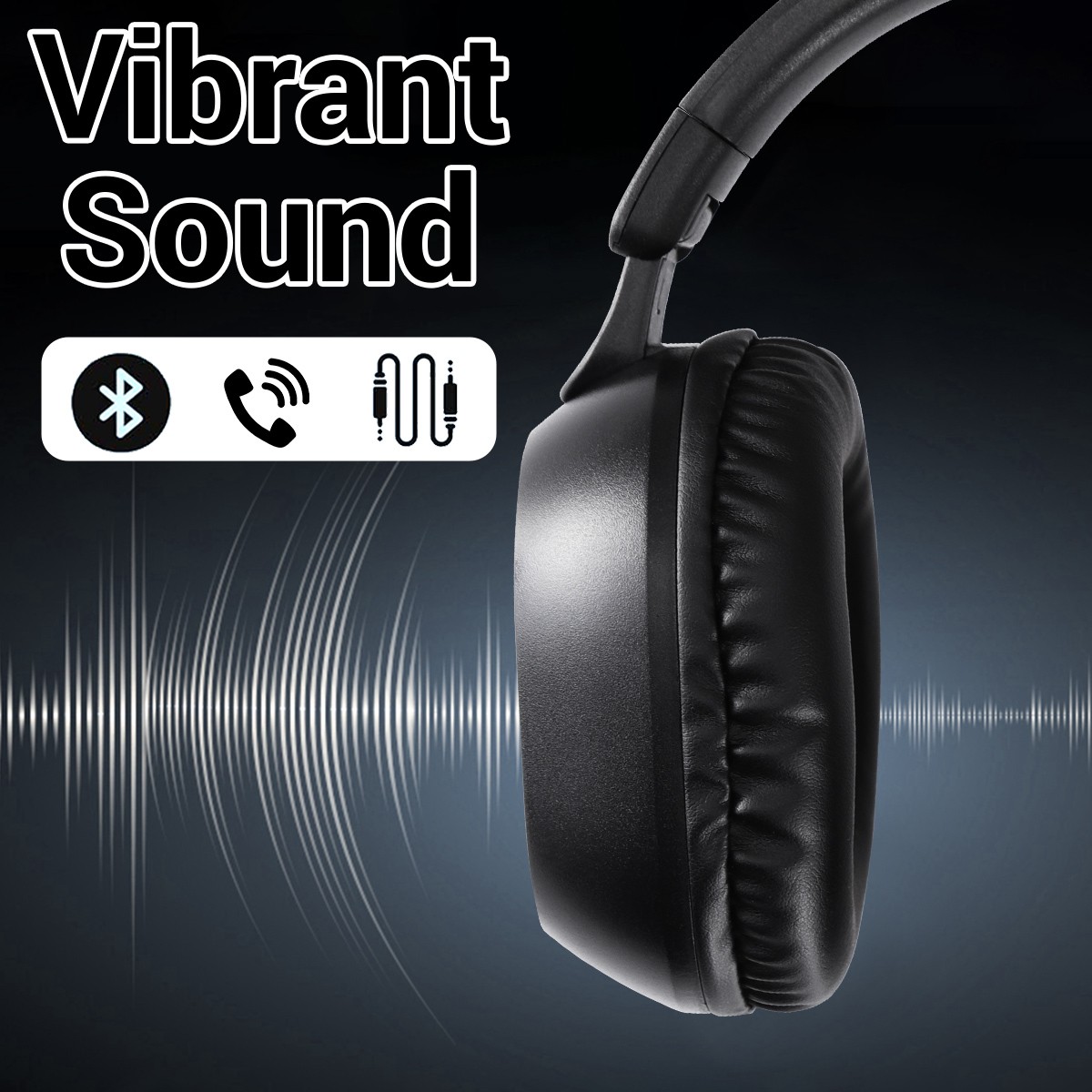 Over-Ear Bluetooth Headphones Wireless Stereo Hi-Fi Sound Rechargeable Headset