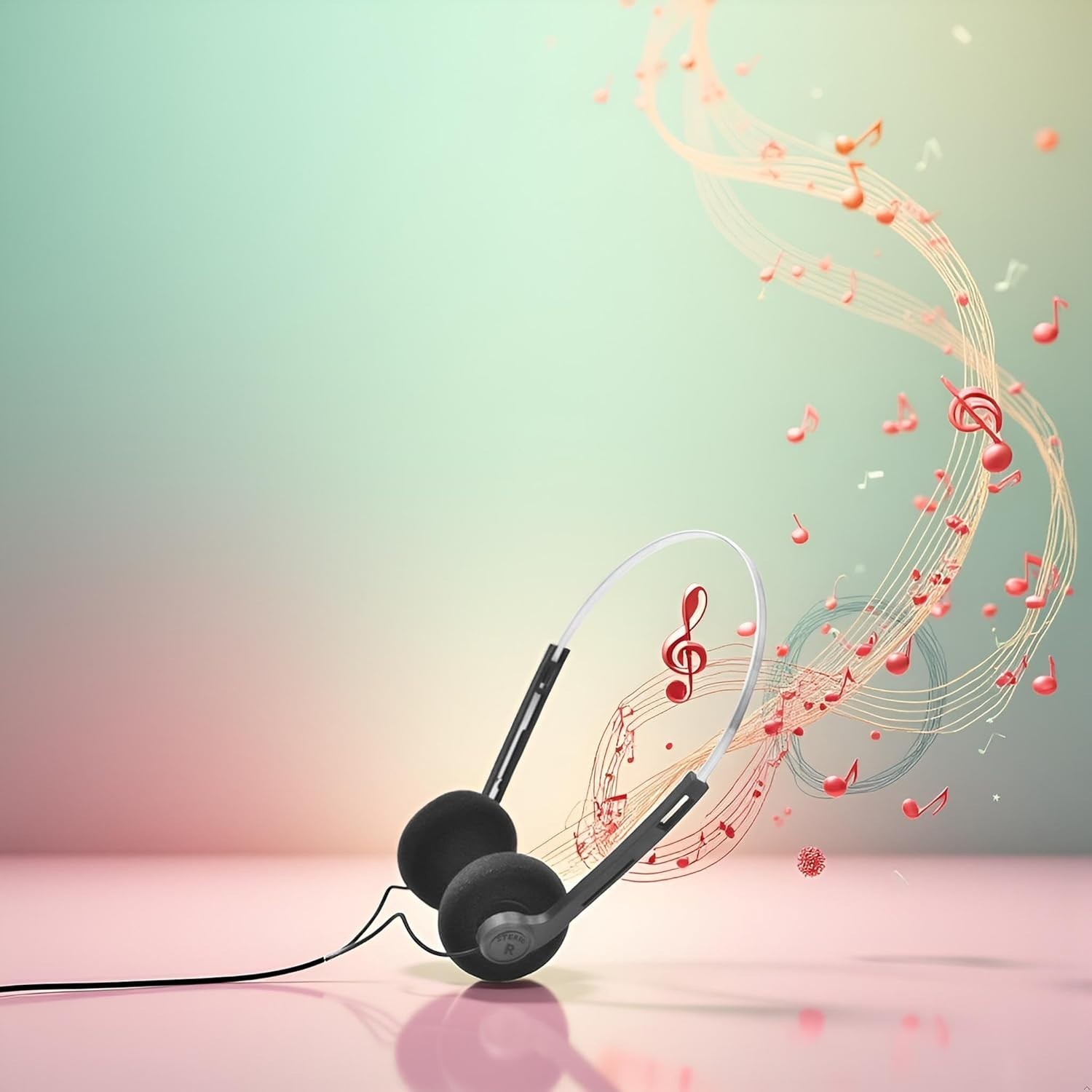 Classic Black Over-Ear Headphones with Adjustable Fit – Perfect for Music Lovers