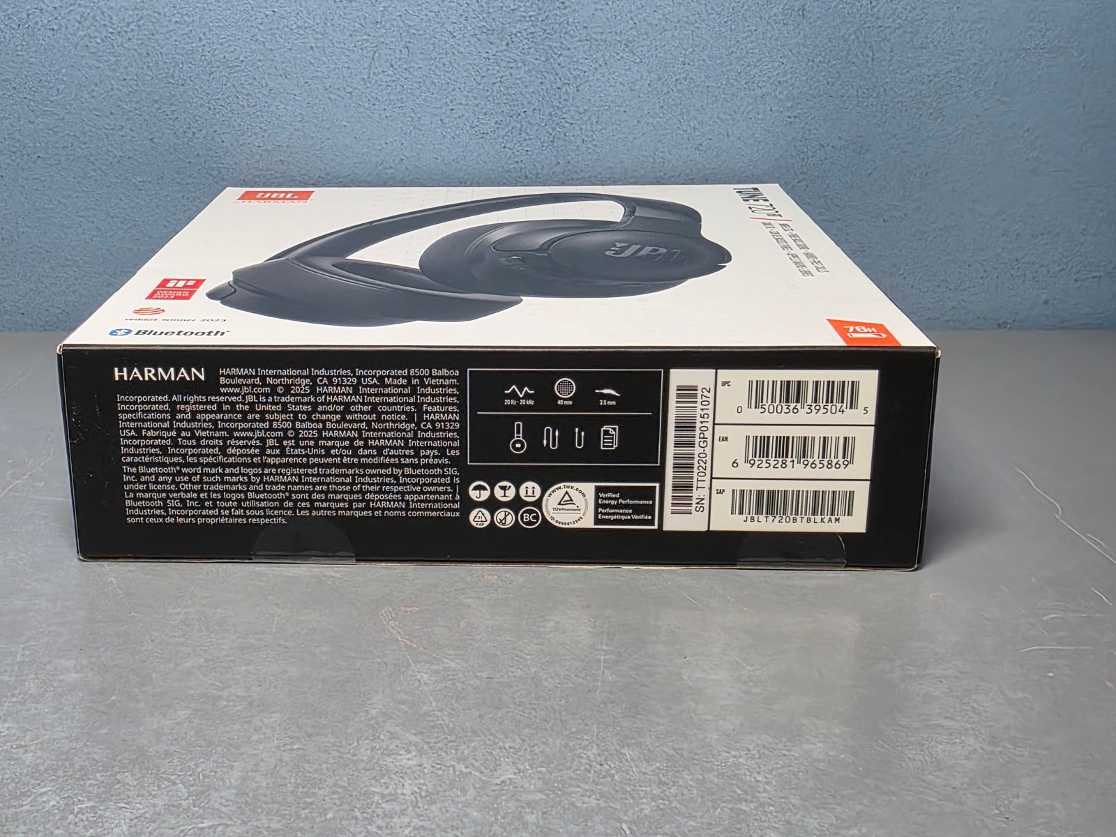 JBL Tune 720BT Wireless Bluetooth Headphones -Pure Bass Sound & Hands-Free Calls