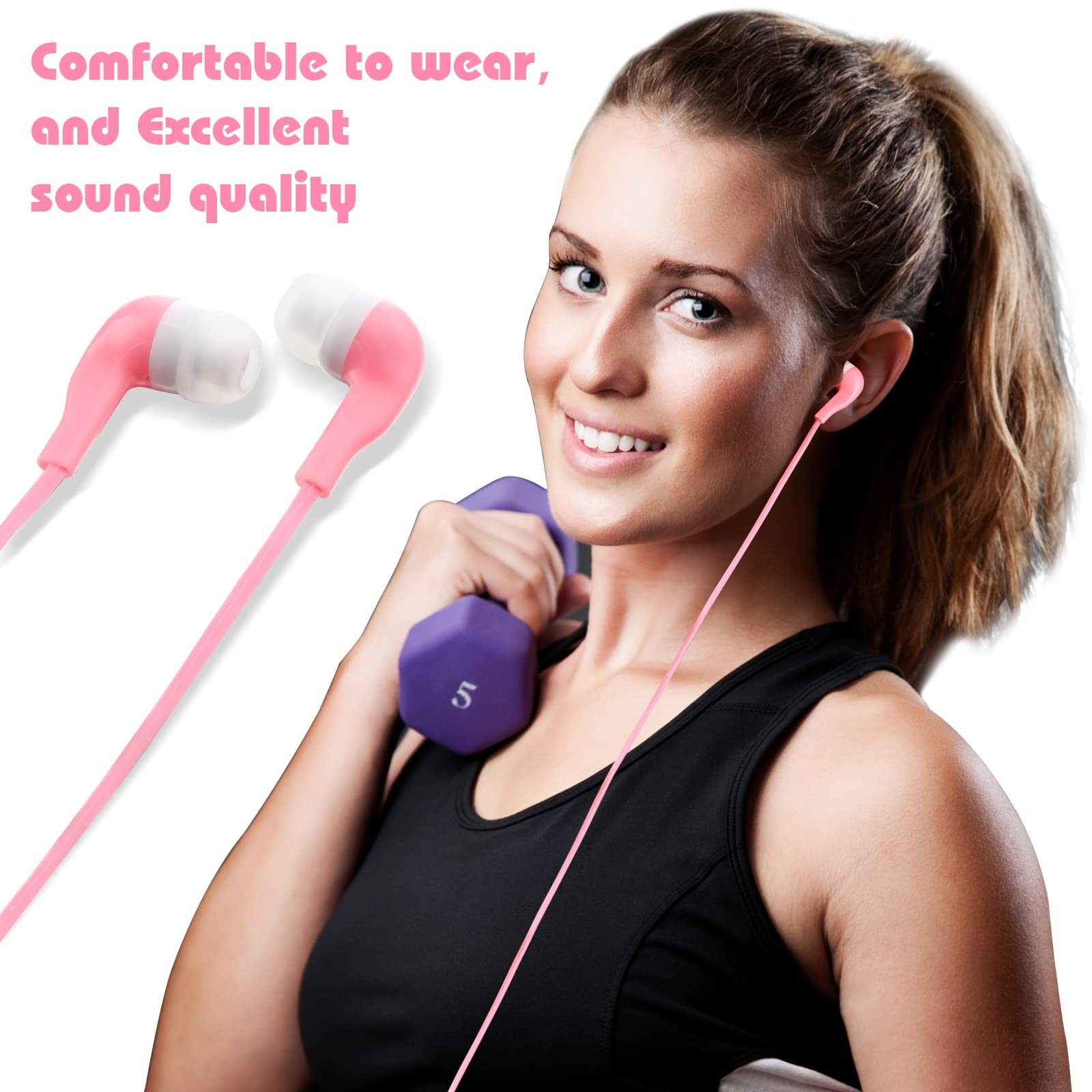 Kigeli 100 Pack Earbuds Bulk In-Ear Headphones for Classroom – Assorted Colors