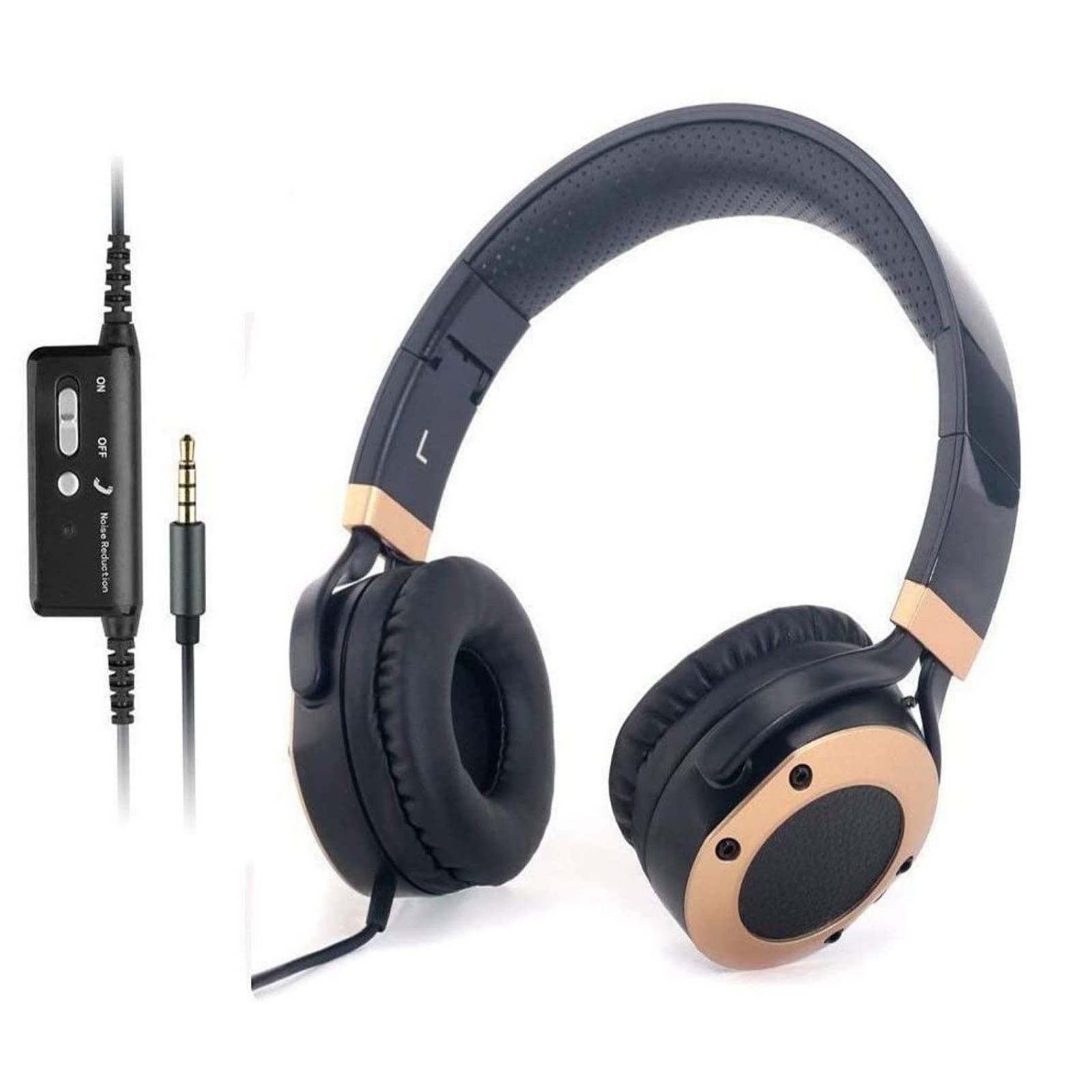 Active Noise Cancelling Headphones with Microphone, Travel-Friendly, Hi-Fi Deep