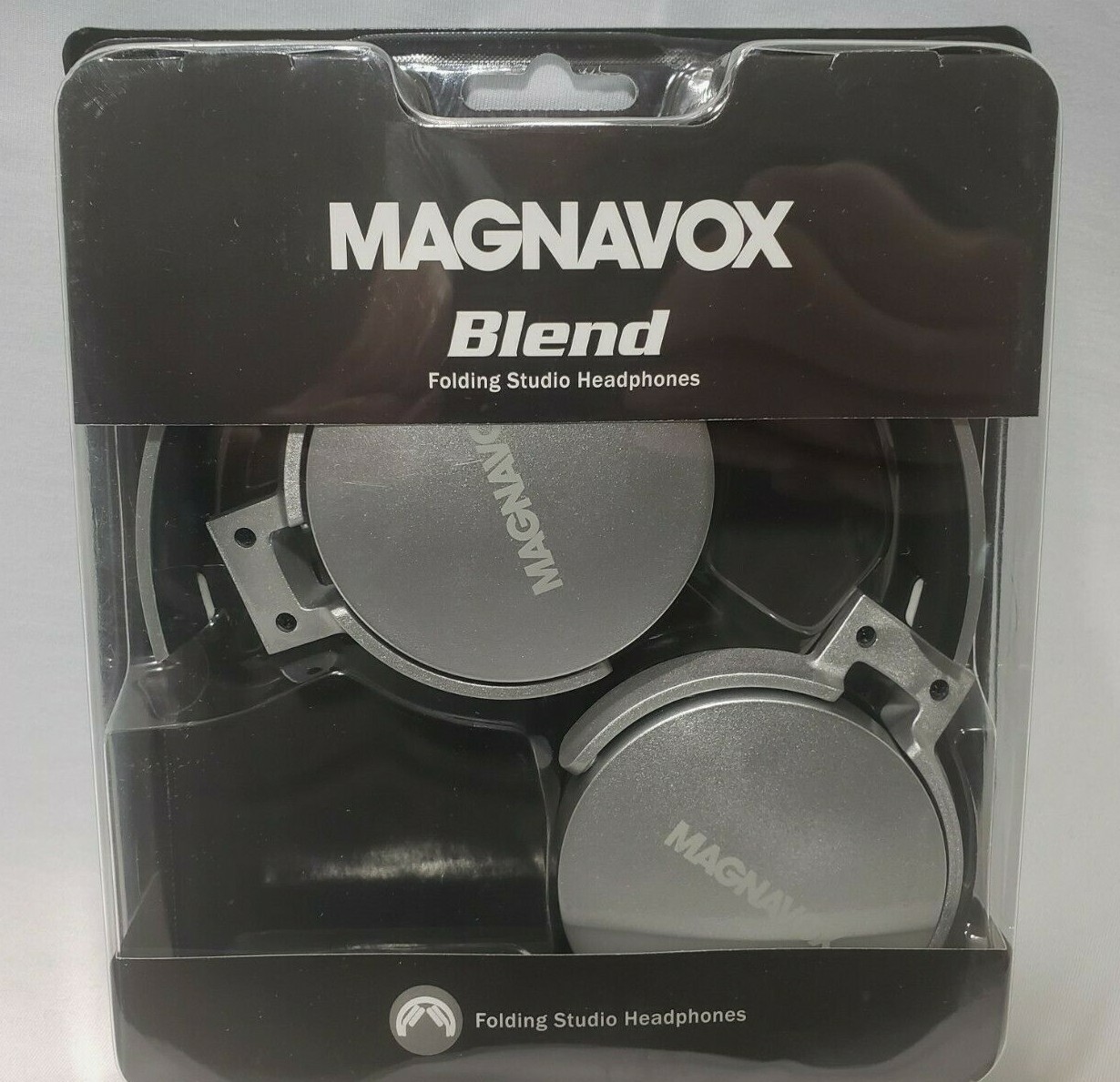 MAGNAVOX Foldable Studio Stereo Headphones – Space Grey 32mm