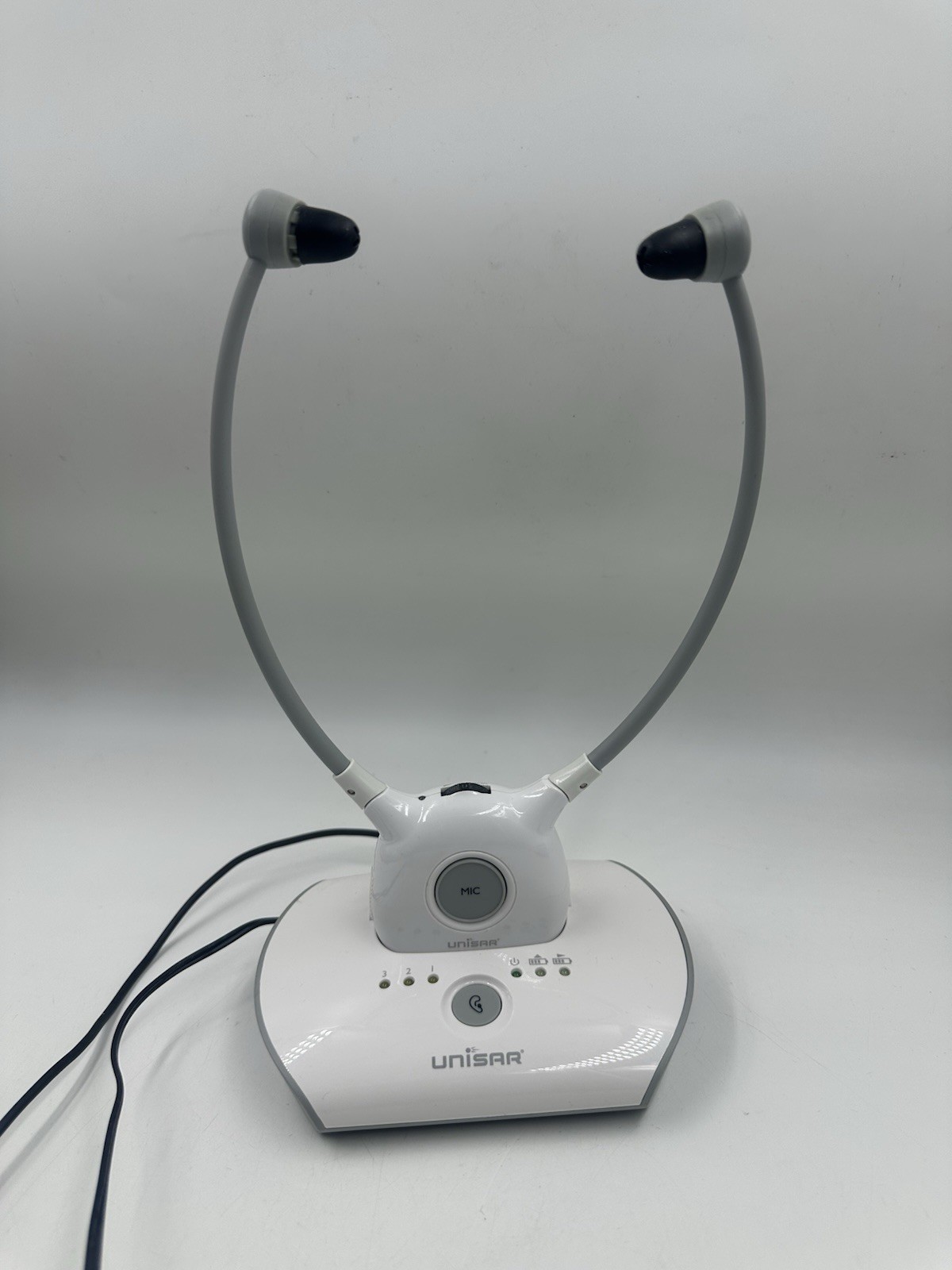 Unisar DH900 TV Listening System Hard of Hearing TV Amplifier White W/audio Cord