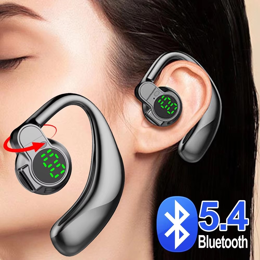 180° Rotatable Bluetooth 5.4 Wireless Headphones Digital Display Sport Headset