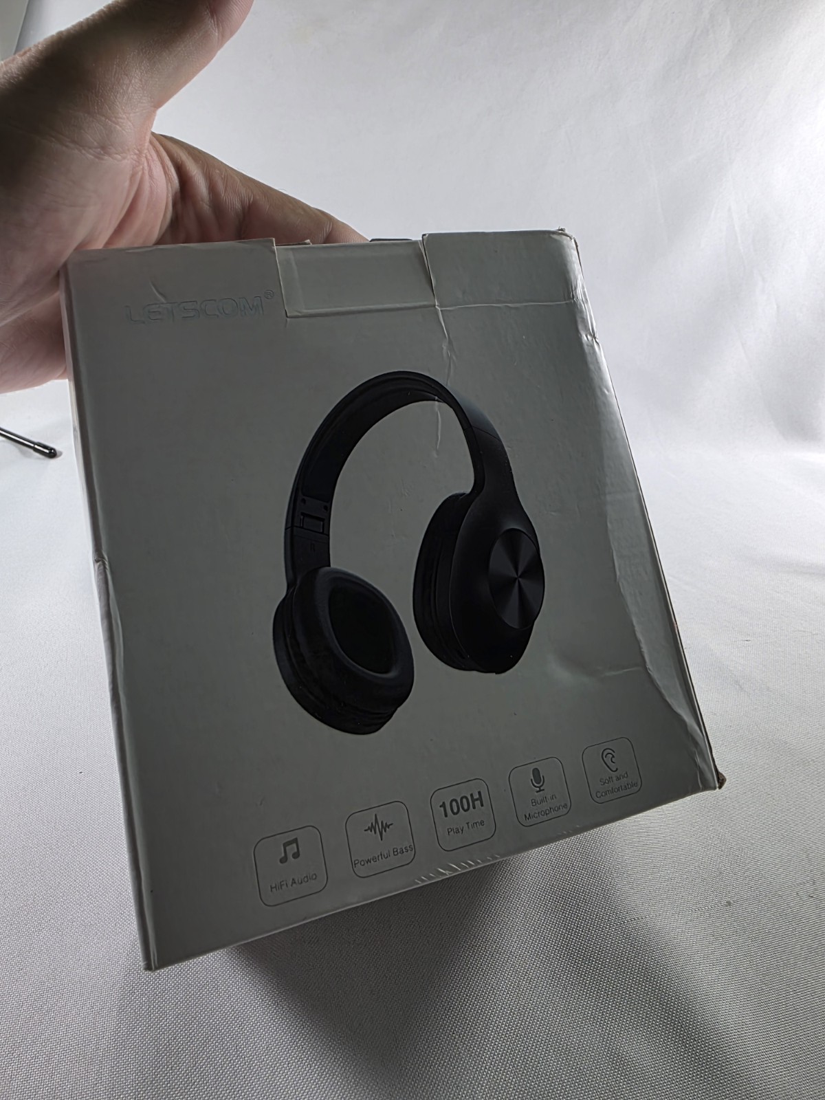 Letscom H10 Wireless Headphones, HiFi Audio, Powerful Bass, Built-in Mic, Black