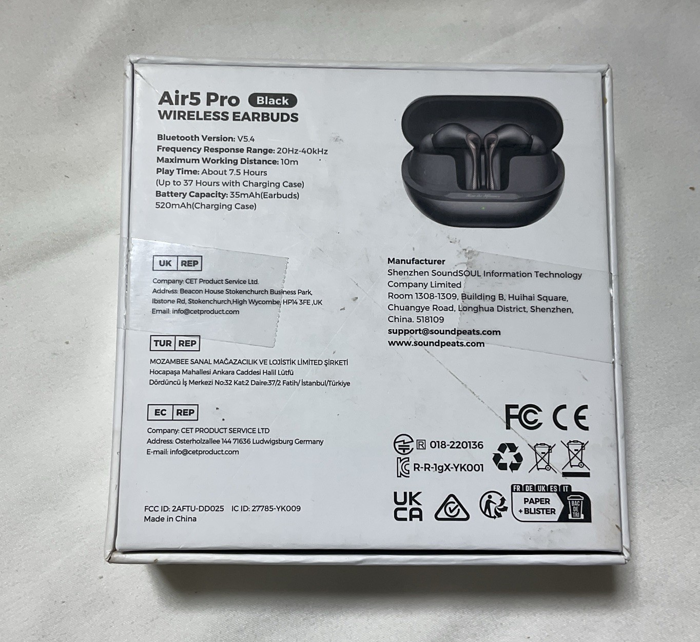 SoundPEATS Air5 Pro Hi-Res Wireless Earbuds LDAC Snapdragon Sound Bluetooth G7