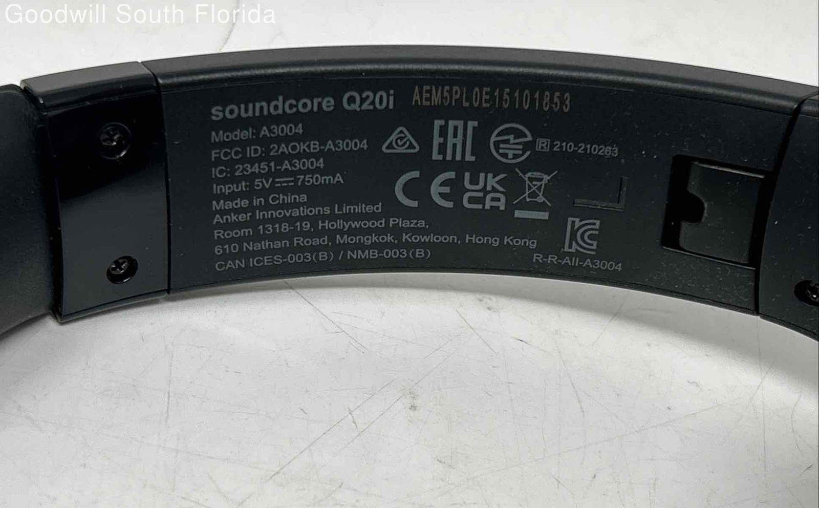Soundcore By Anker Q20i A3004 Black Wireless Over Ear Headphone Not Tested NCL