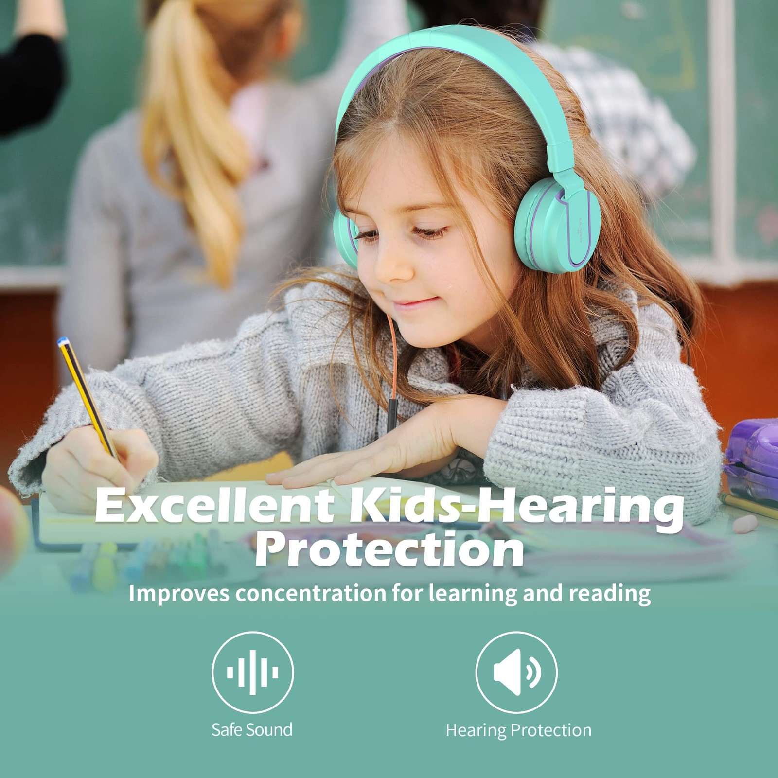 AILIHEN I35 Kid Headphones with Microphone Volume Limited Childrens Girls Boys