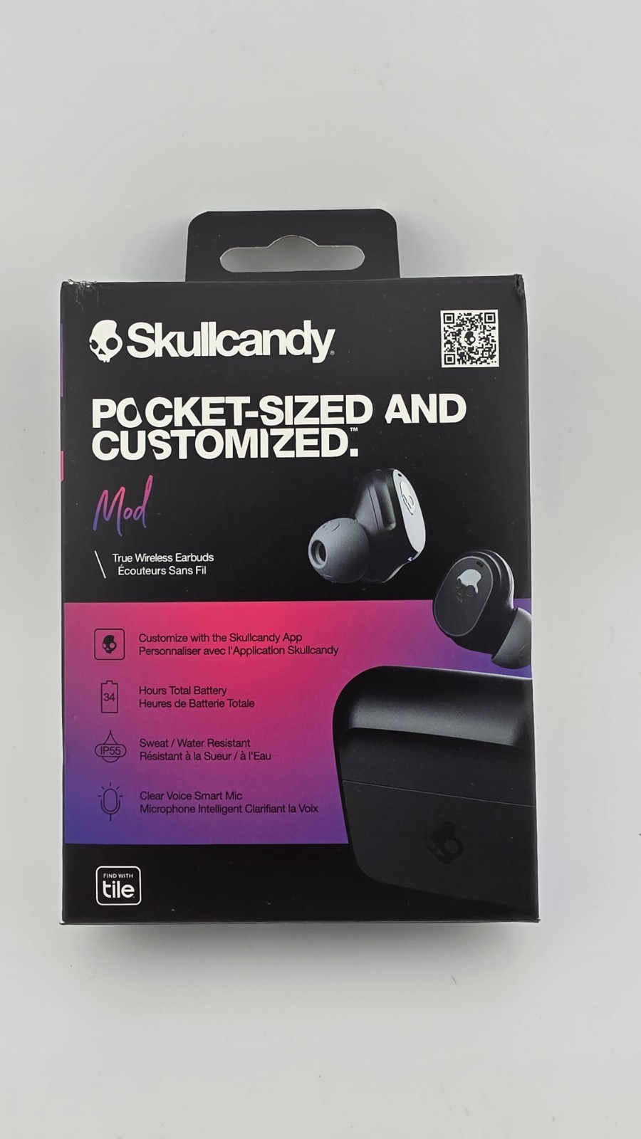 Skullcandy Mod True Wireless Earbuds True Black S2FYW Pocket Sized & Customized