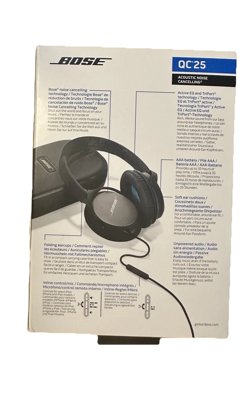Bose QuietComfort QC25 Wired Noise Cancelling Headphones for Apple Devices