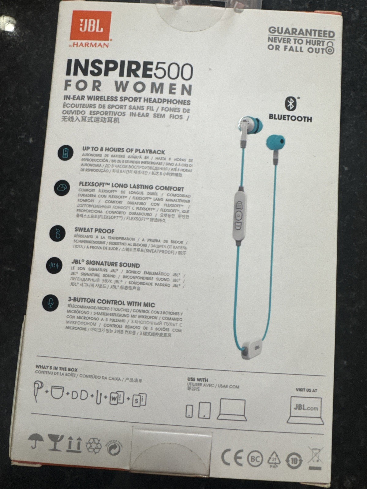 JBL Inspire 500 For Women -wireless Sport Earphones – TwistLock Technology