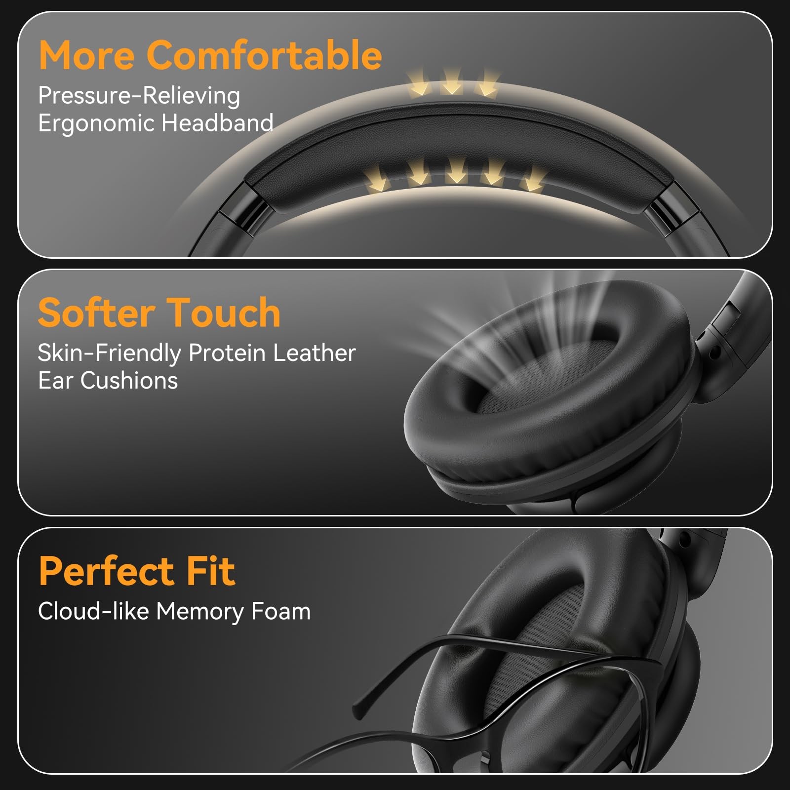 Wired Headphones with Microphone, Over Ear Lightweight Foldable 3.5mm Plug in…