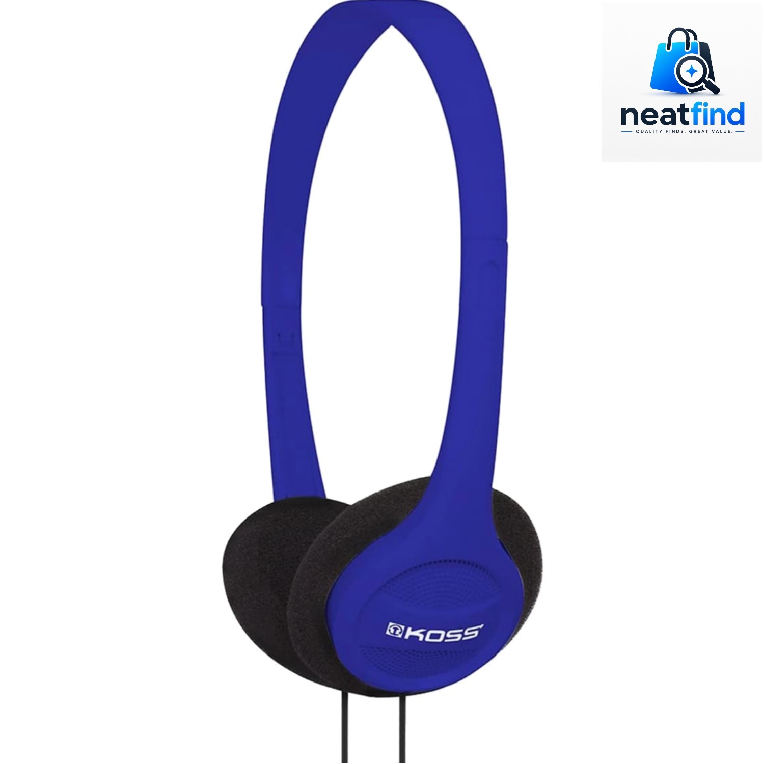 Portable On-Ear Headphone with Adjustable Headband – Blue
