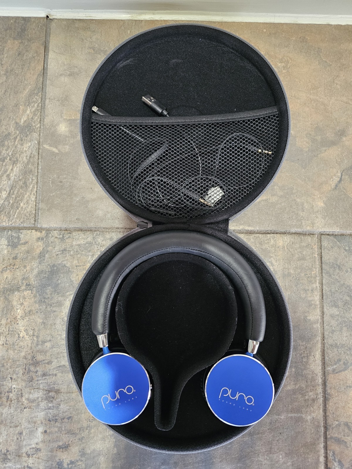 Puro Sound Labs Kids Headphones Volume-Limiting Blue & Black Adjustable Padded